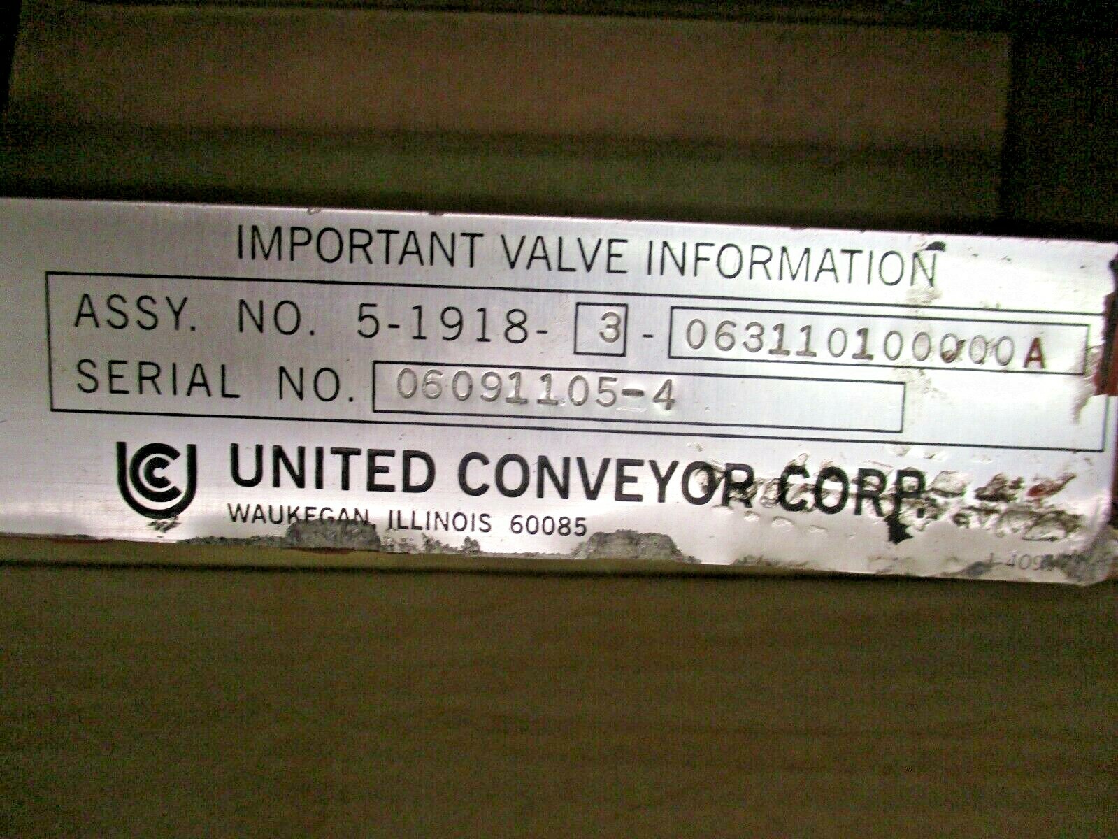 United Conveyor Pneumatic Cylinder 44011402 6″x6.5″ A4996AES