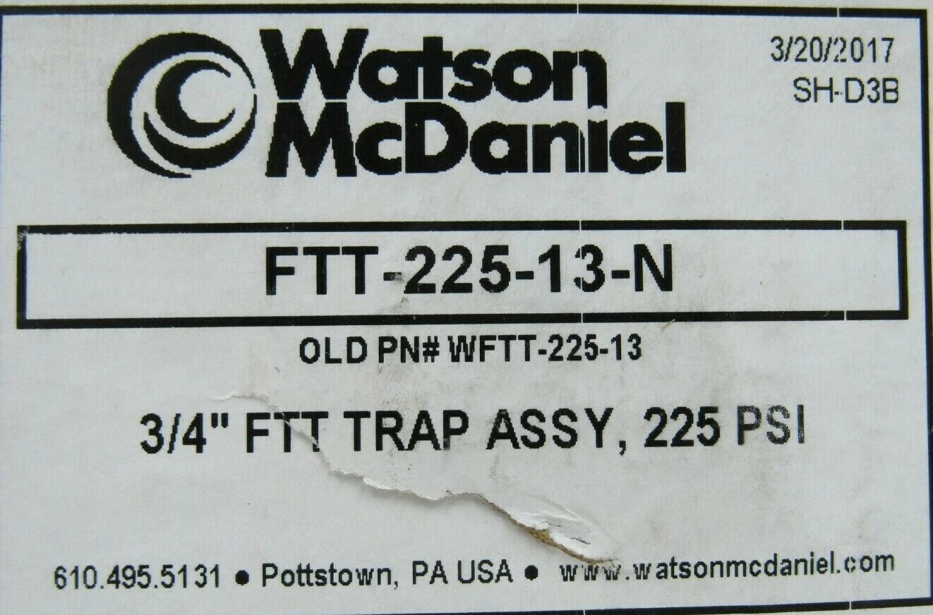 WATSON MCDANIEL FTT-225-13-N STEAM TRAP FTT22513N 3/4″ 225PSI