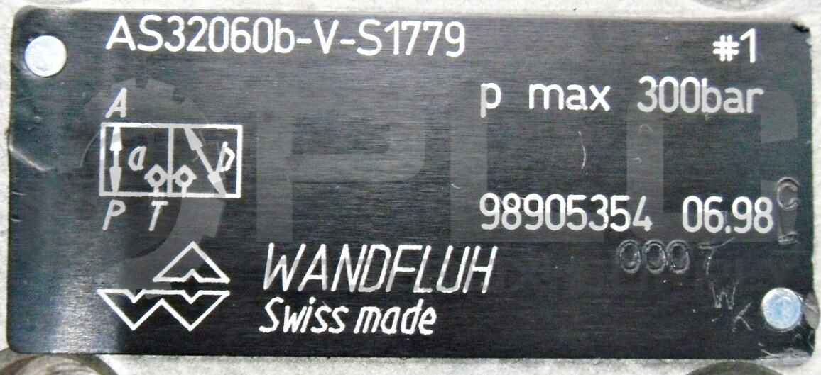 WANDFLUH AS32060B-V-S1779 VALVE 300bar 98905354 06.98