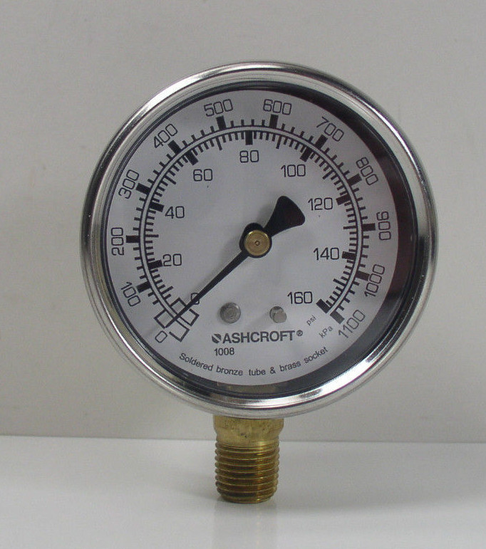 Ashcroft 63 1008A 02L XLJ 160 Pressure Gauge 1/4″ NPT 304 SS