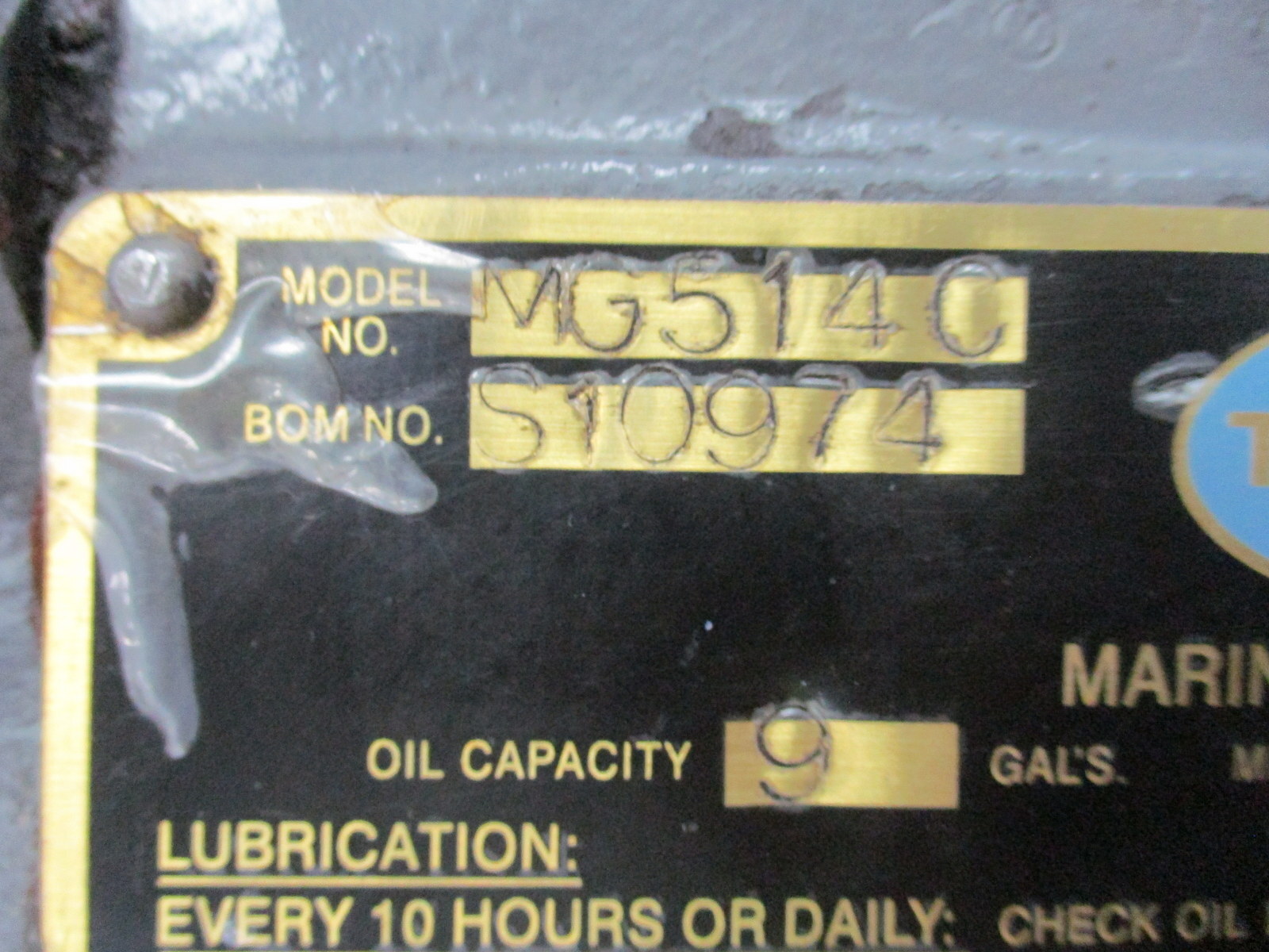 Twin Disc MG514C Marine Transmission Ratio: 5.16:1