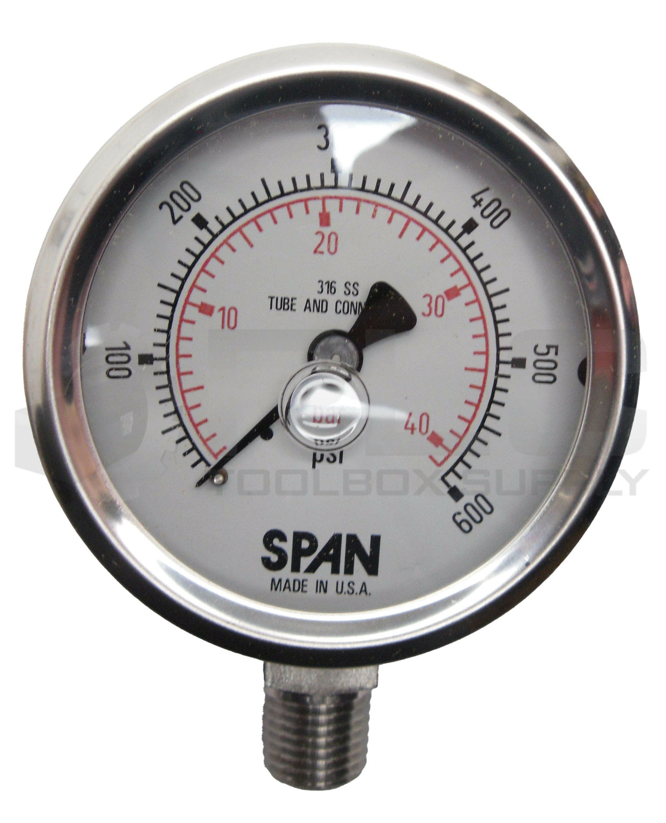 NEW SPAN 1160969 GAUGE 600PSI/BAR 1/4″NPT LM