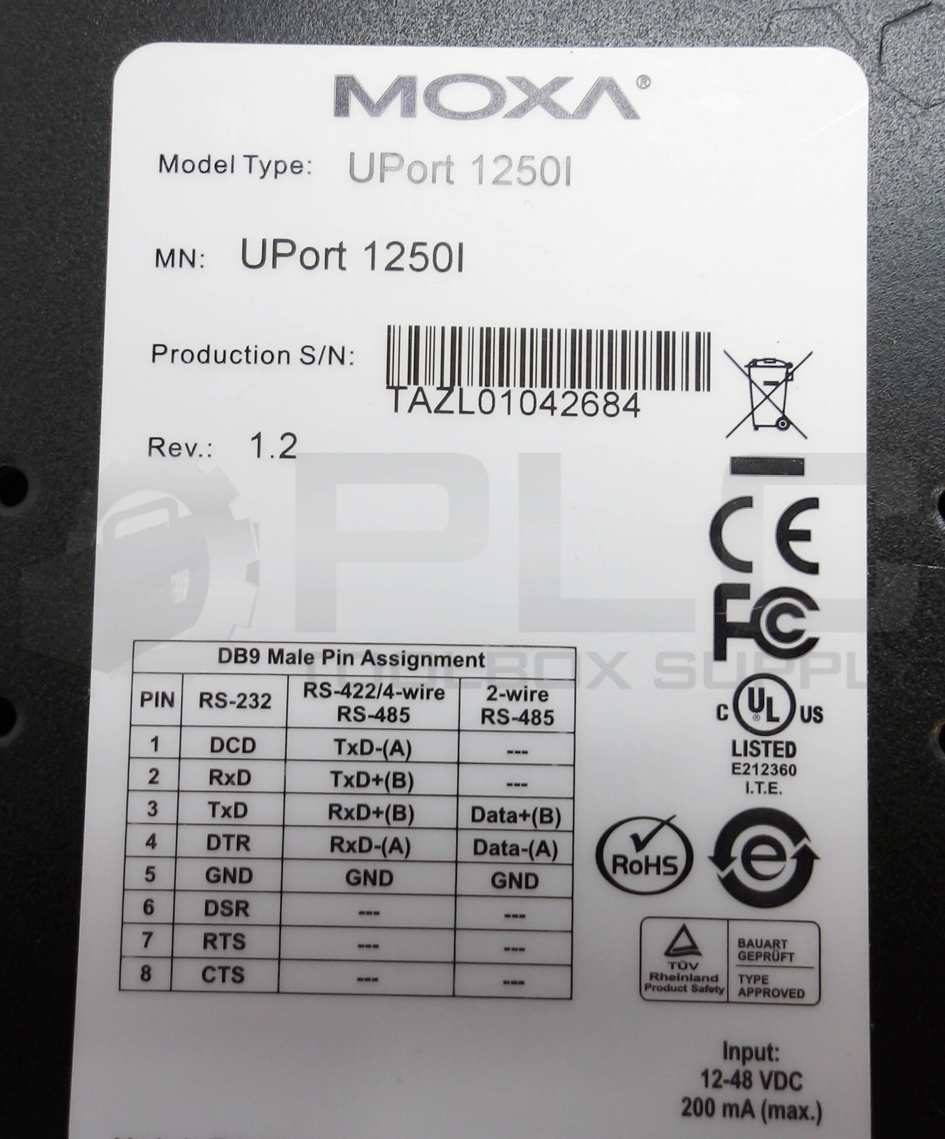 NEW MOXA UPORT 1250I CONVERTER REV 1.2 12-48VDC 200MA USB 2 PORT
