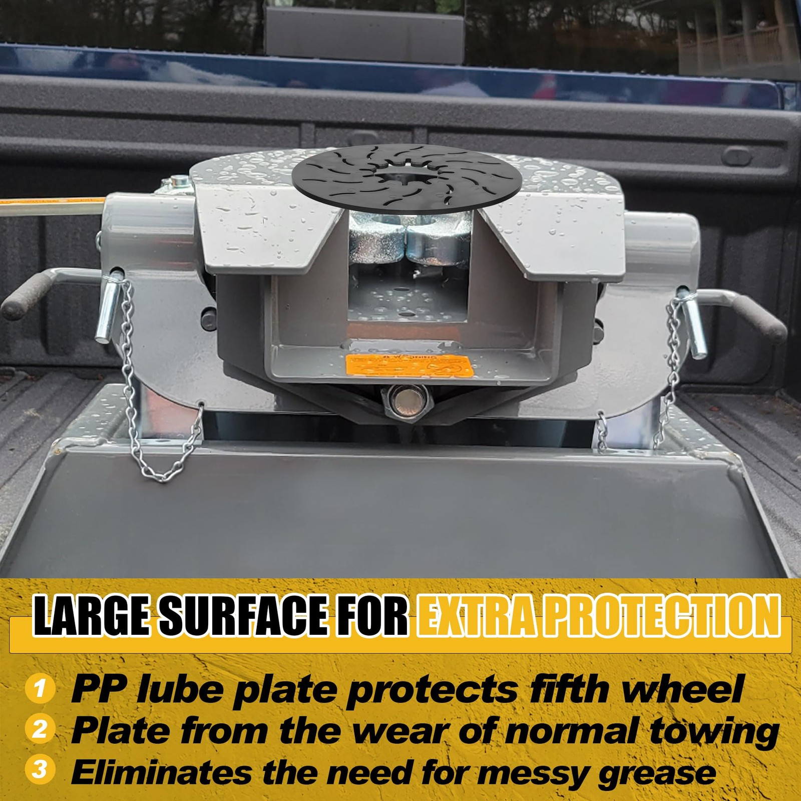 6 Pack 5th Wheel Hitch Lube Plate 13/64 Inch 10 Inch Black Fit Standard Kingpin