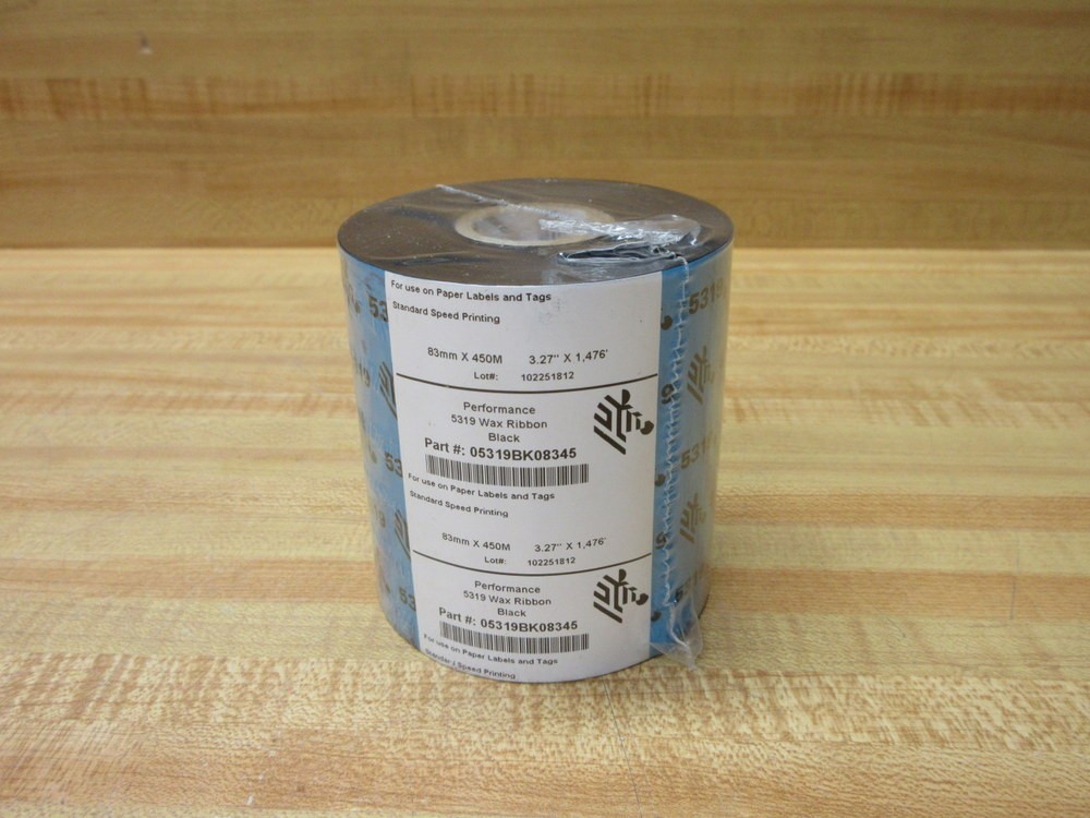 Zebra Performance 5319BK08345 Wax Ribbon 5319 (Pack of 6)
