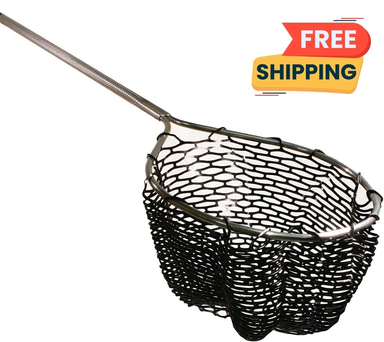 Red de pesca de aterrizaje, red de goma negra de 3/8″, apta para peces, NUEVO US