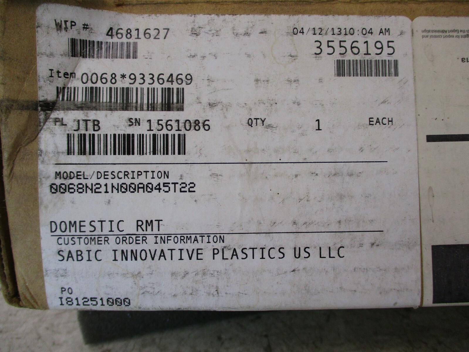 New Open Box 0091A105-T22T000P EMP-170 A2223WVS