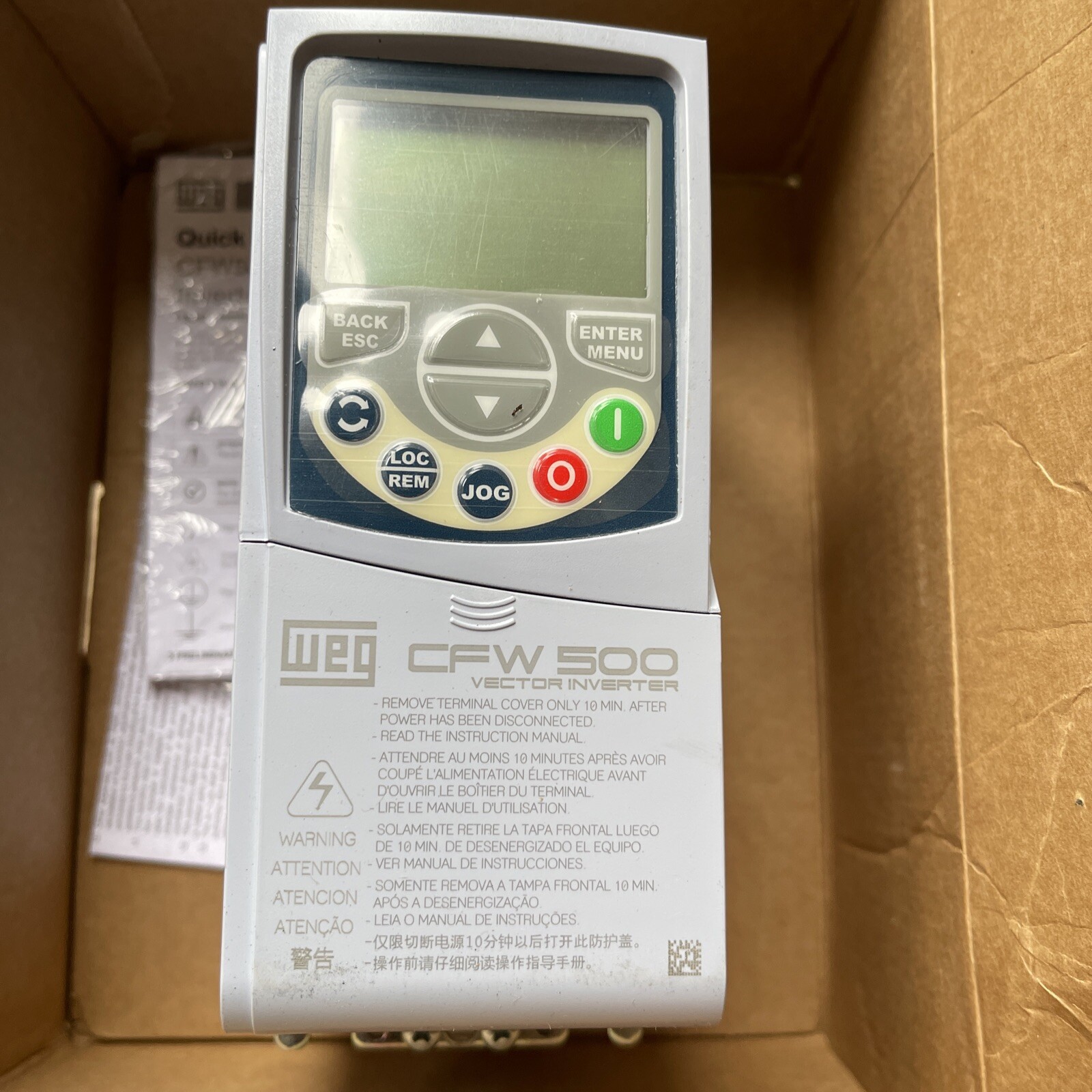 Weg CFW500A04P3T4NB20G2 VFD 4.3 Amp 3 HP 460 VAC Three-Phase Input