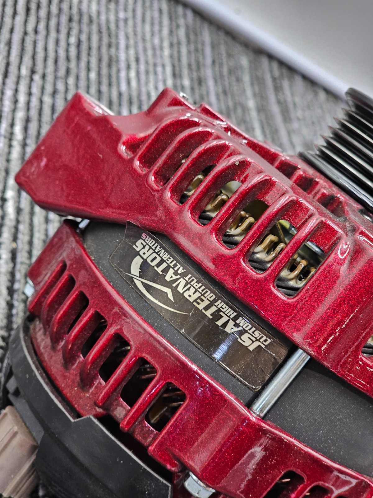 JS Alternators High Ouput Alternator Red Colored