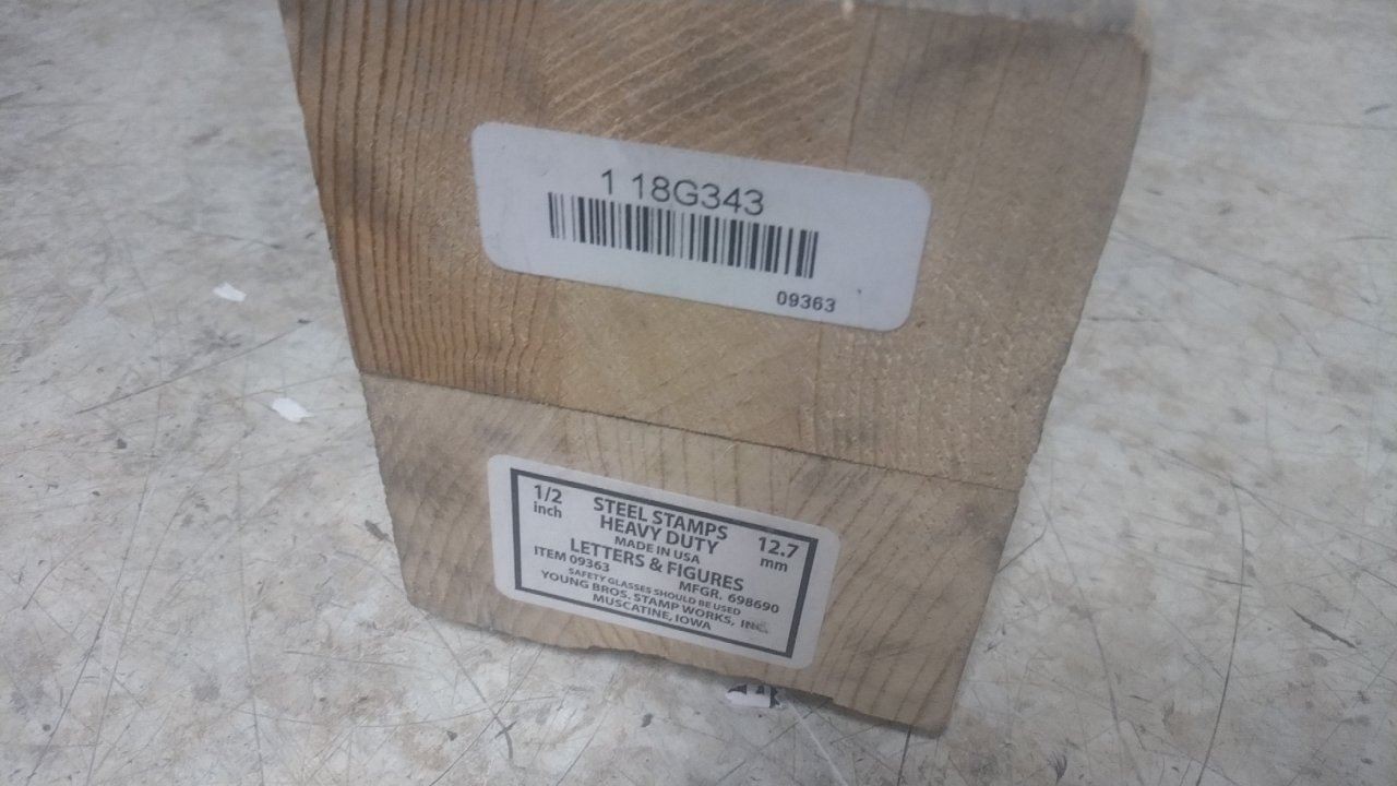 Young Bros. Stamp Works 09363 1/2 In Char H Heavy Duty Letter/Number Combo Set
