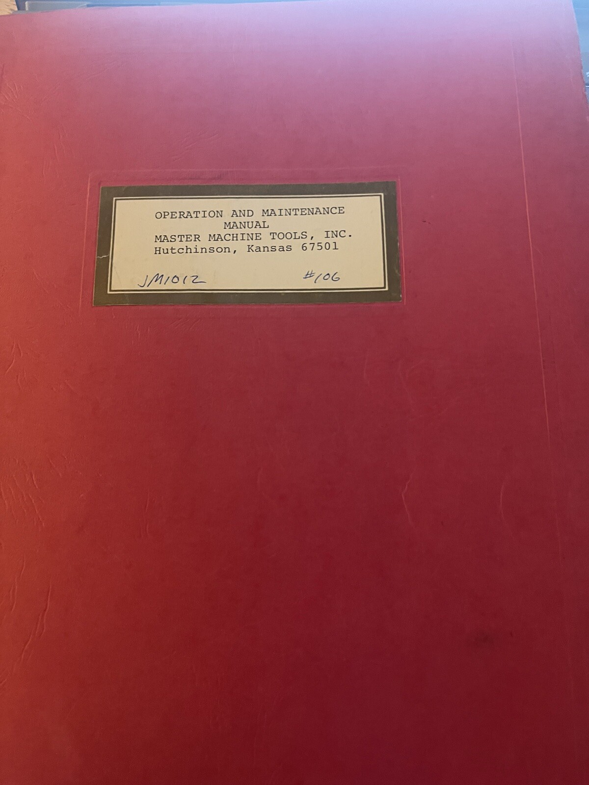 Lubrication and Instruction Manual Model 722 Drill Head