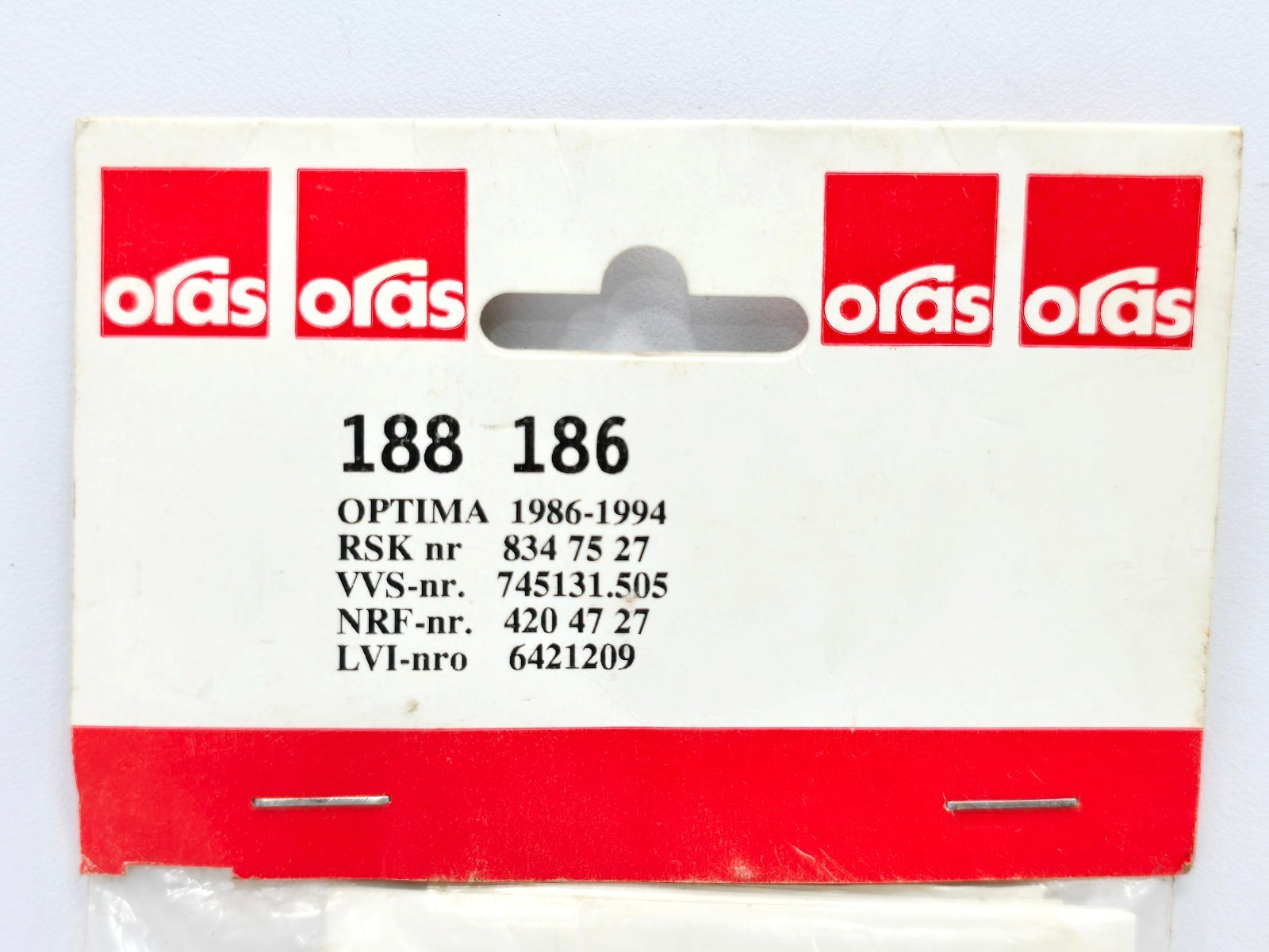 188 186 ORAS OPTIMA 1986-1994 WASTE FILTER SET LOT OF 4 PACK