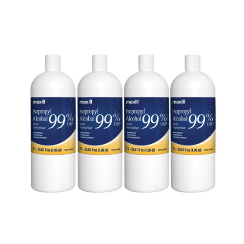 maxill 99% Isopropyl (Rubbing) Alcohol – (4 x 33.8 Fluid Ounce Bottles)