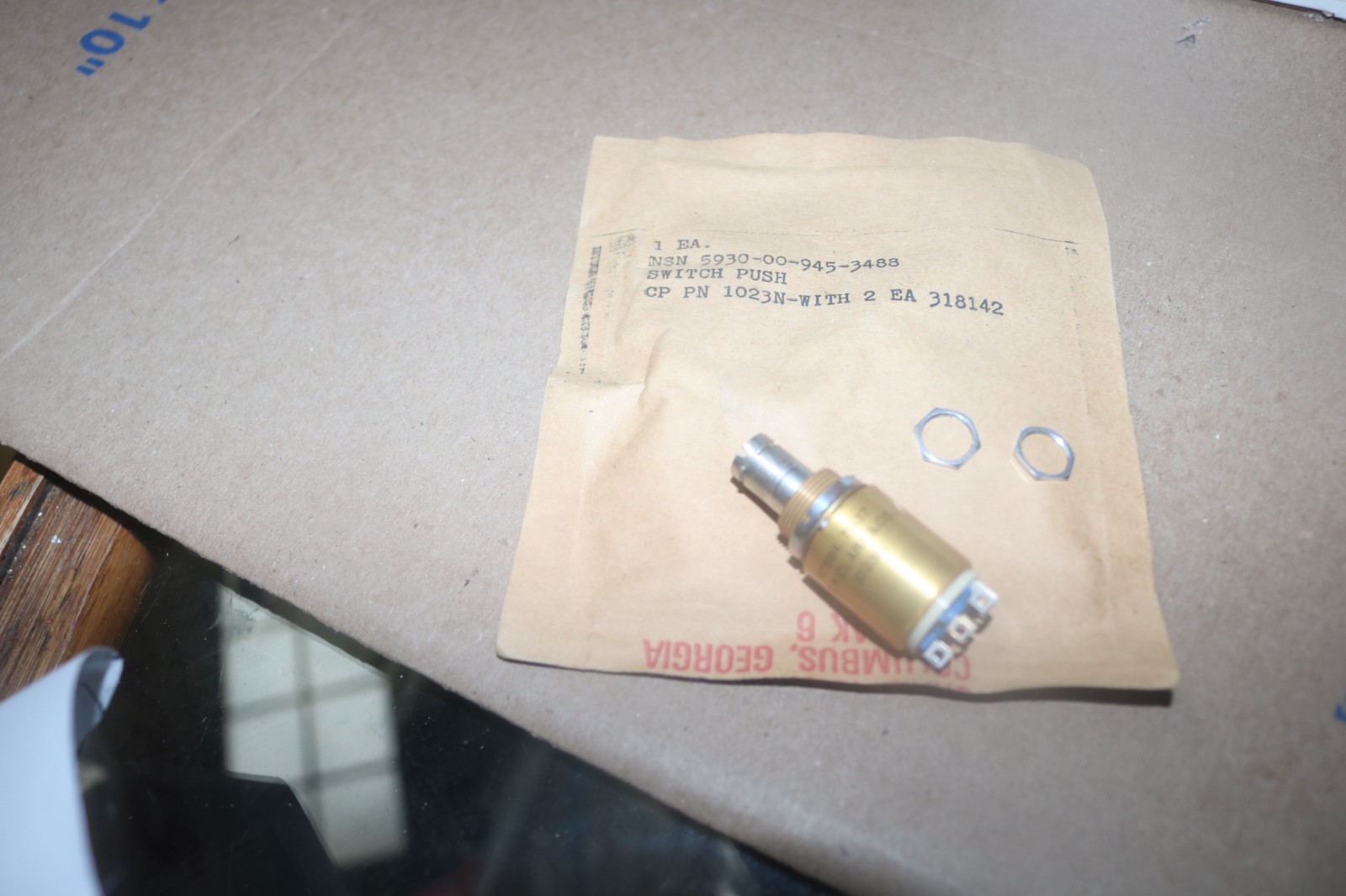 NOS CP Clare push switch PN 1023N 5930-00-945-3488