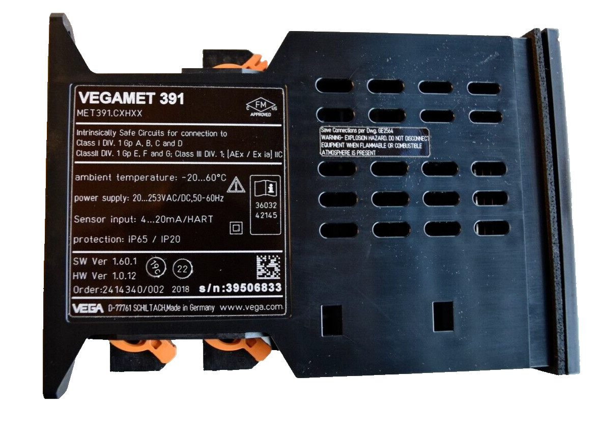 VEGA VEGAMET 391 MET391.CXHXX CONTROL AND DISPLAY