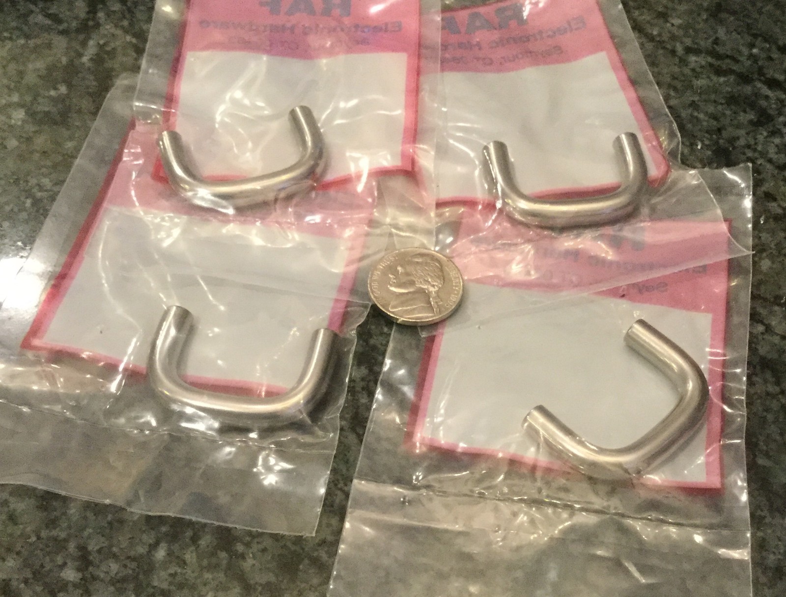 4 pieces RAF electronics stainless rectangle loop handle pull 1 1/2 x 1 high
