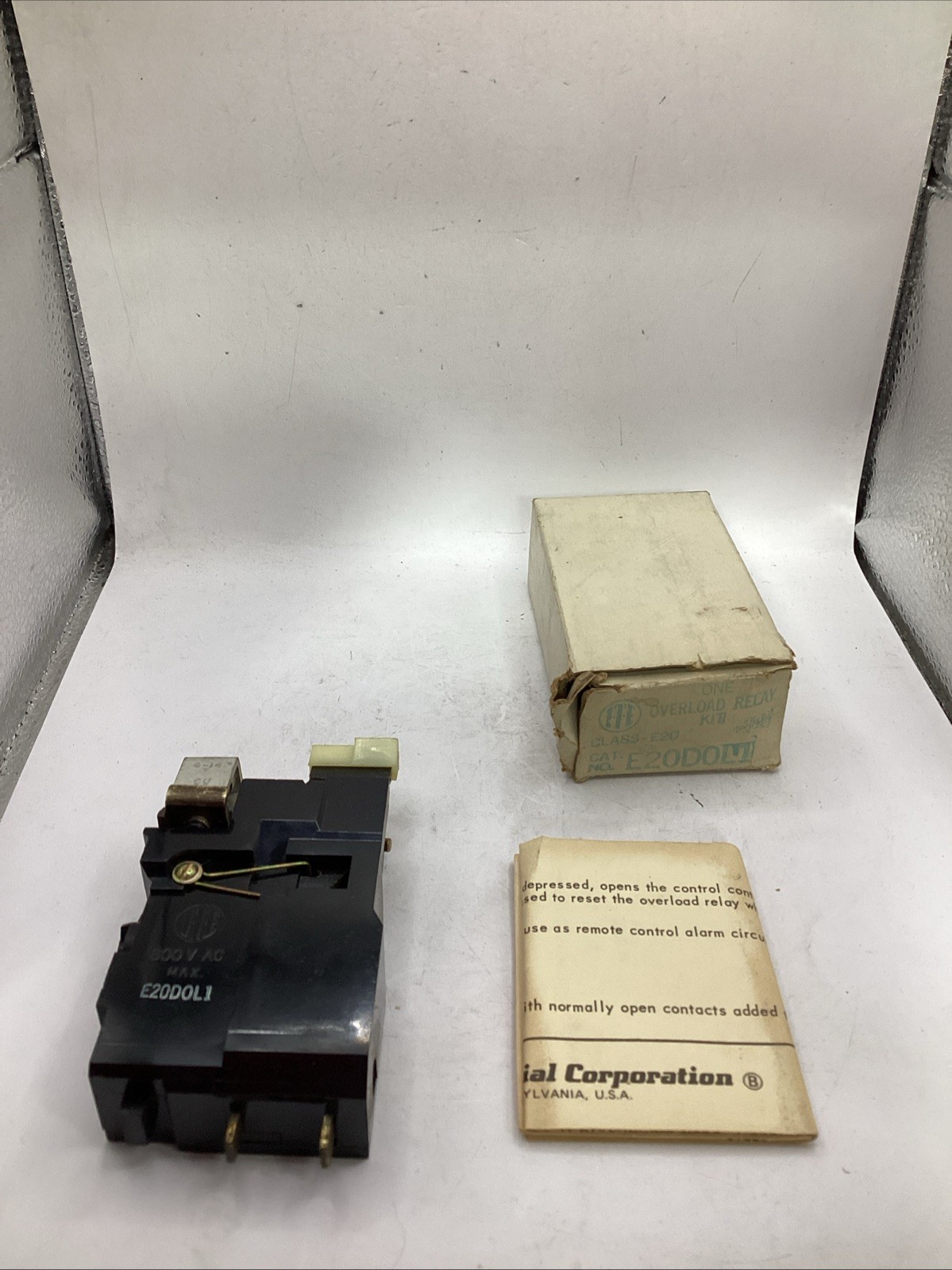 ITE E20D0L1 600VAC Overload Relay Used