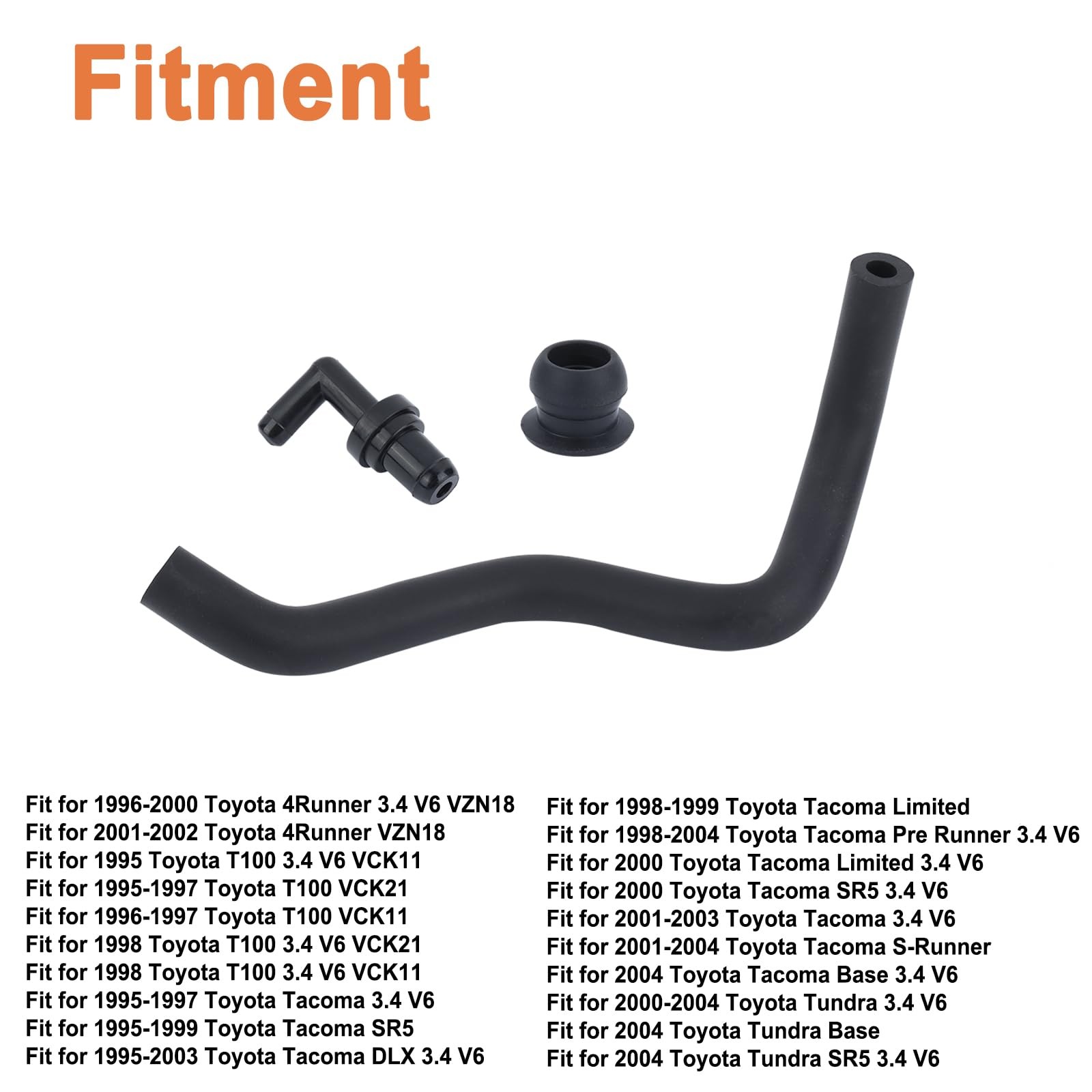 Engine P-C-V Valve 90°& Grommet & Hose Kit(3PCS). Replaces Part # 12261-62041…