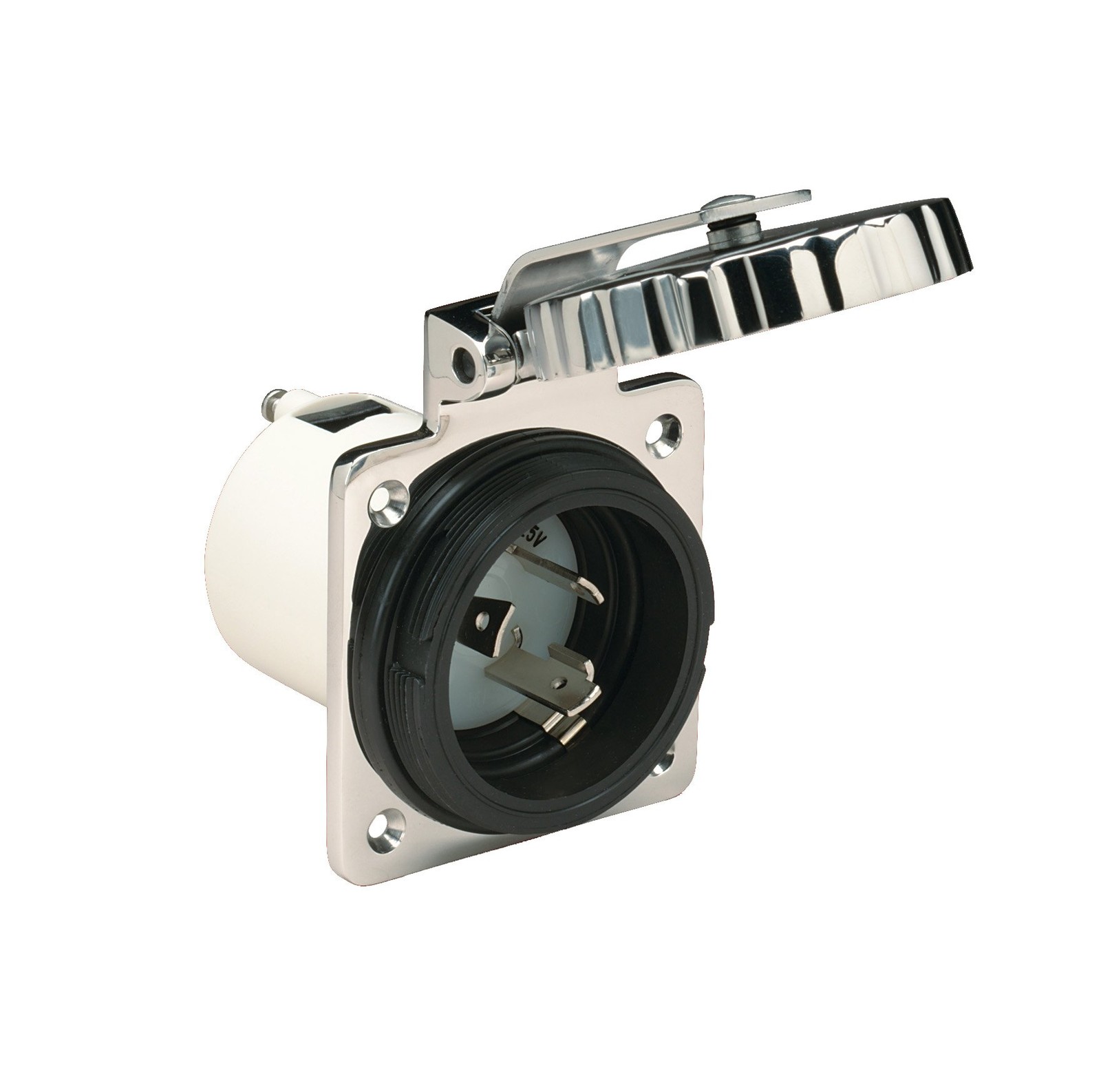 Marinco 303SSEL-B Inlet, 30A 125V, Stainless 30 Amp, Steel