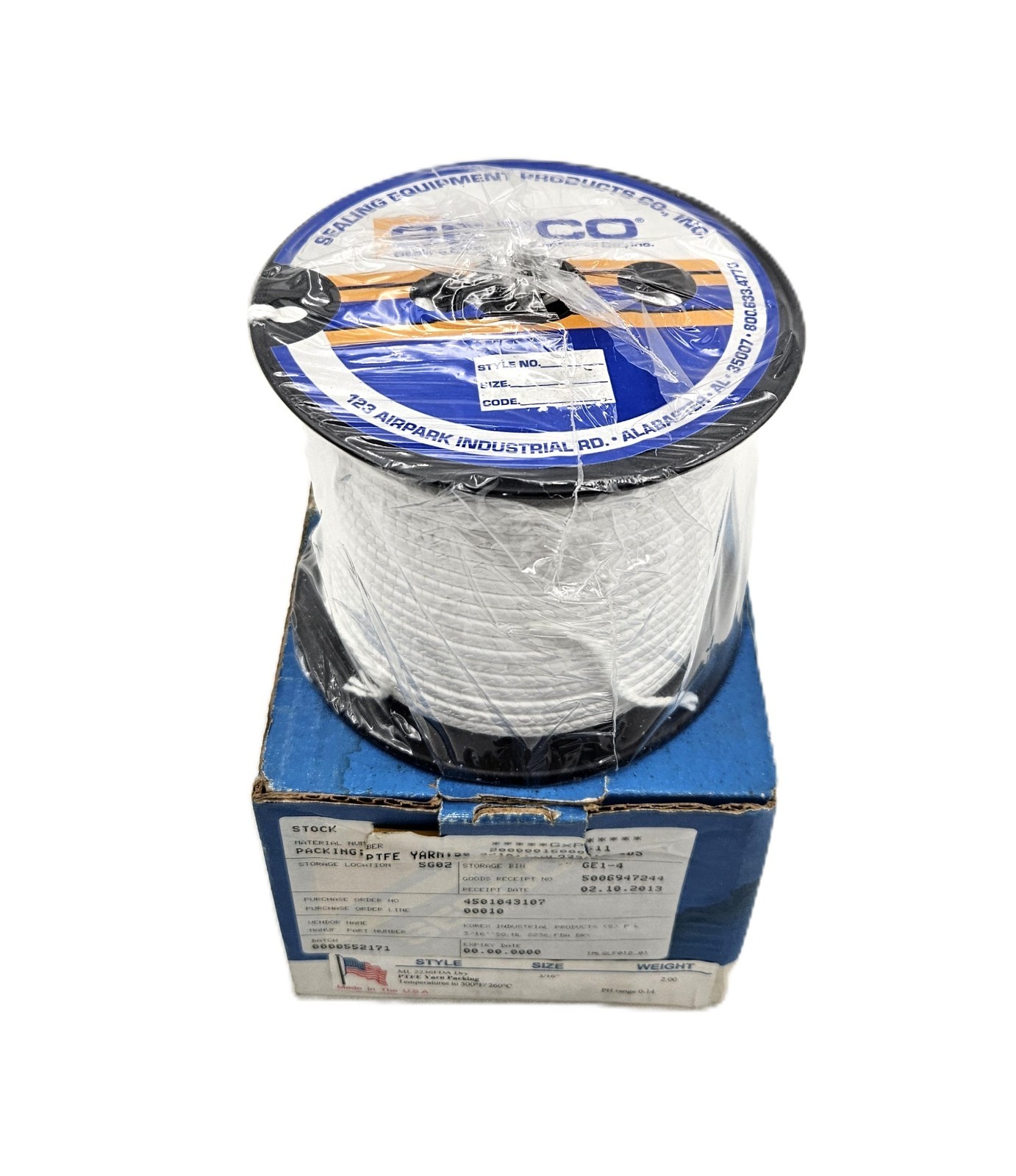 SEPCO ML 2236FDA DRY PTFE YARN PACKING (FAST SHIPPING)