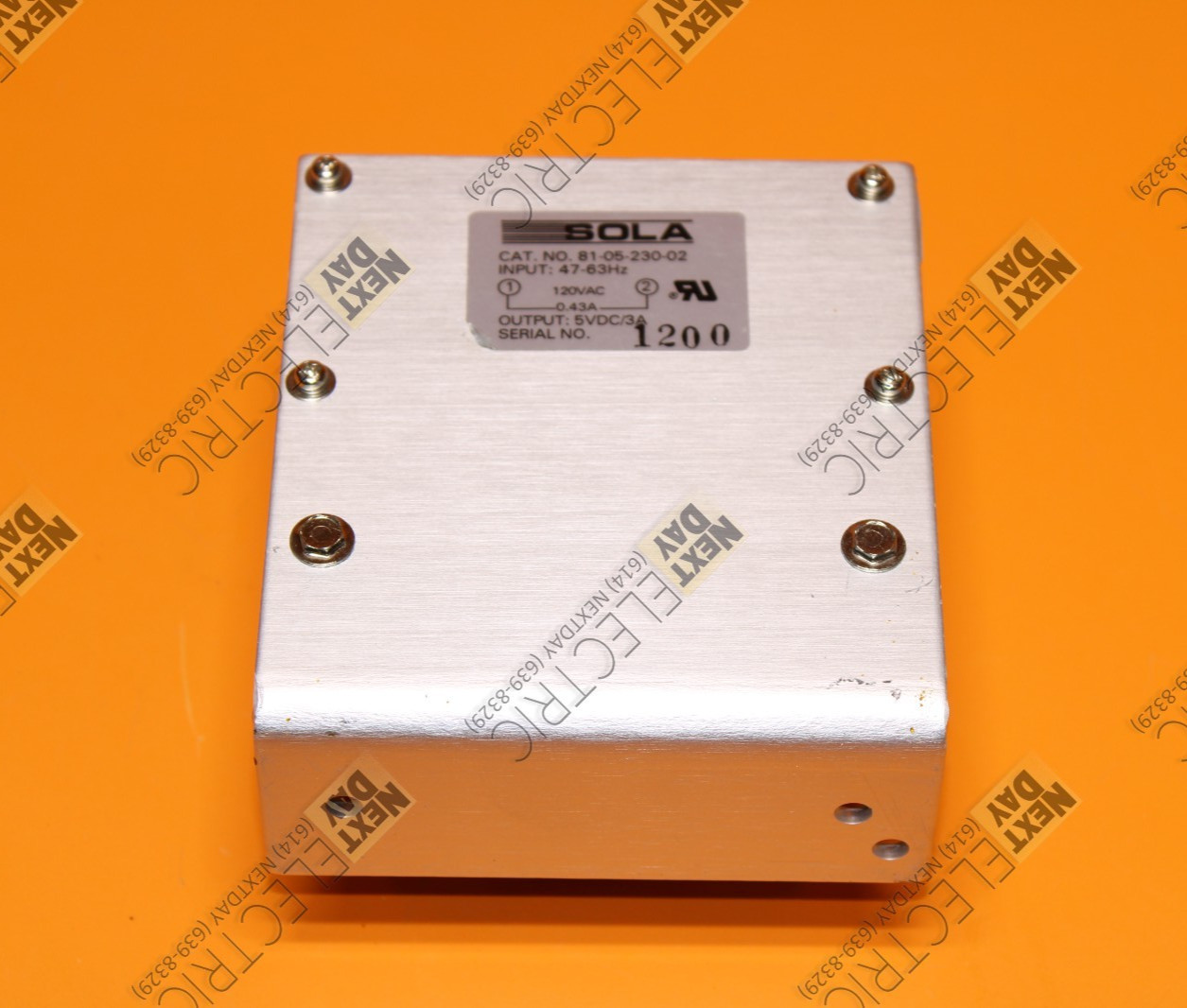 Sola, 81-05-230-02, Power Supply 120v 5vdc Output