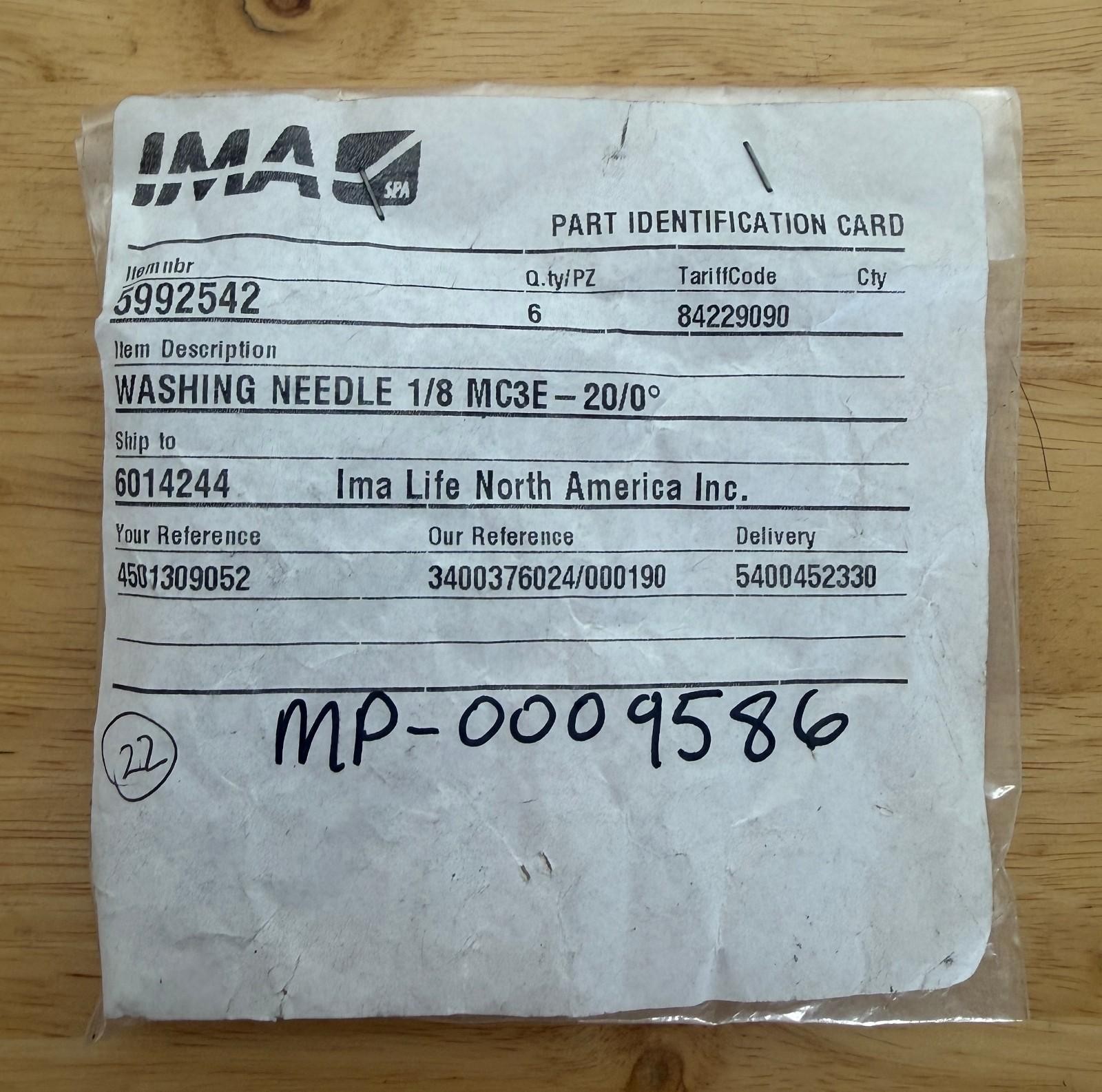 Washing Needle 1/8 MC3E – 20/0° | Part No. 5992542 | Lot of 6