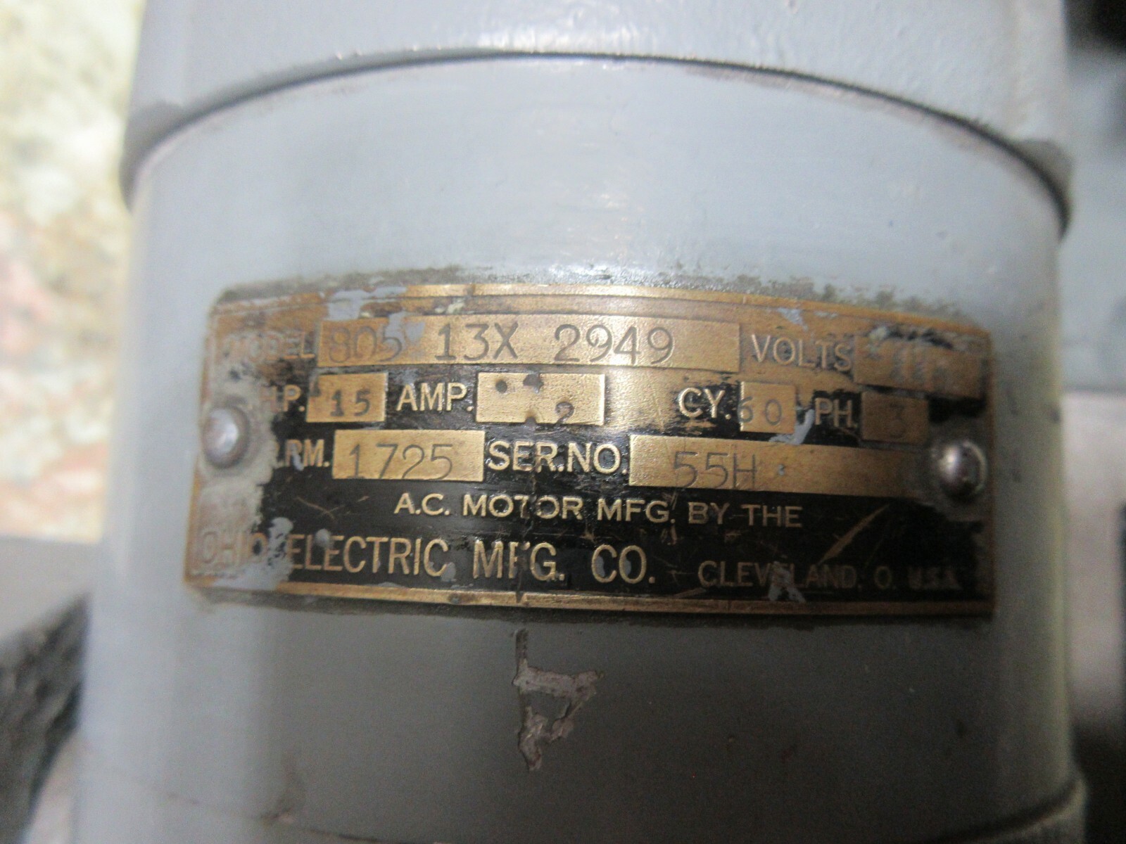 OHIO ELECTRIC MOTOR 805 13X 2949 HARDINGE CROSS SLIDE? 80513X2949