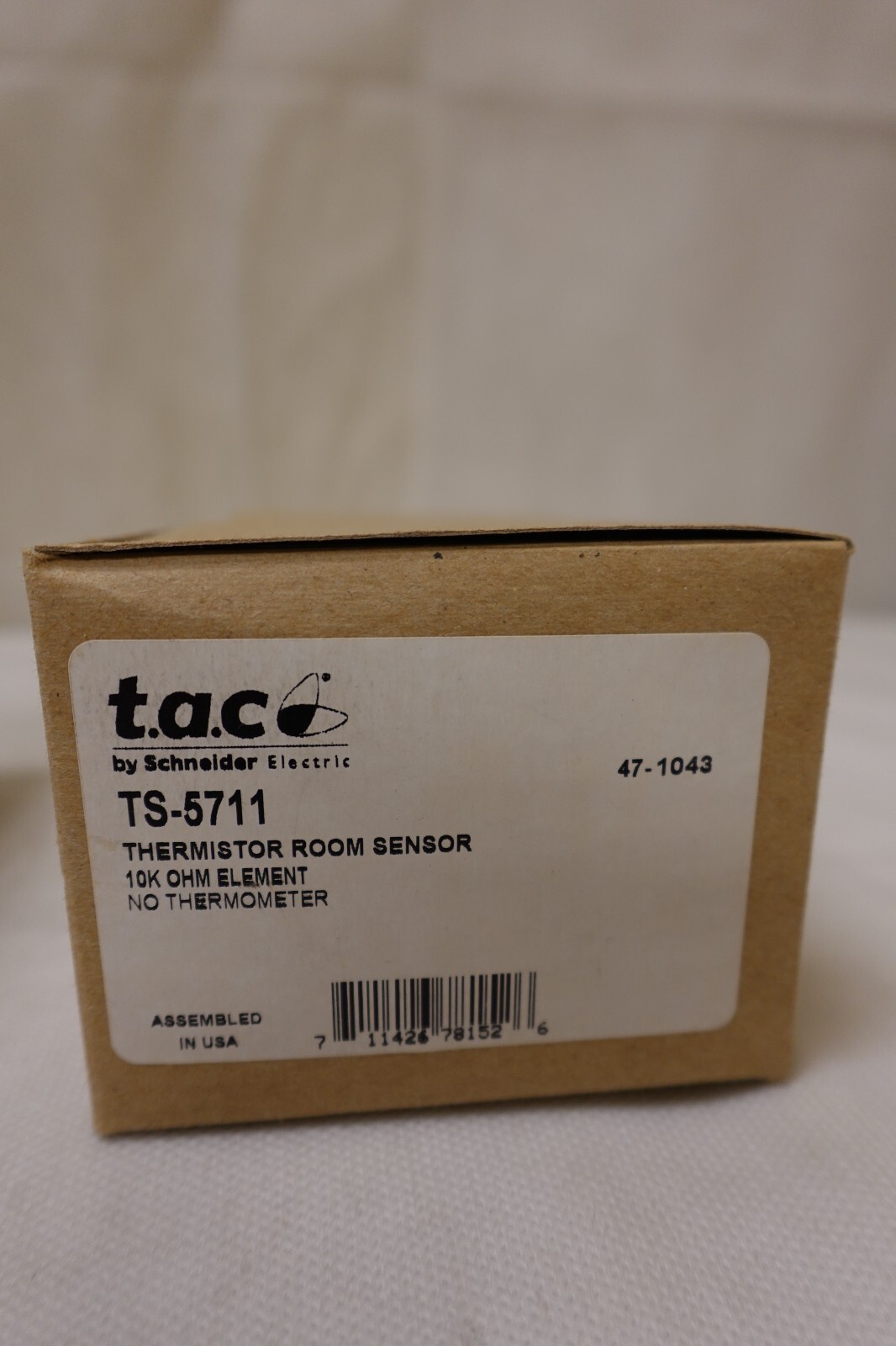 TAC Schneider Electric TS-5711 Thermistor Room Sensor 10k OHM, No Thermometer