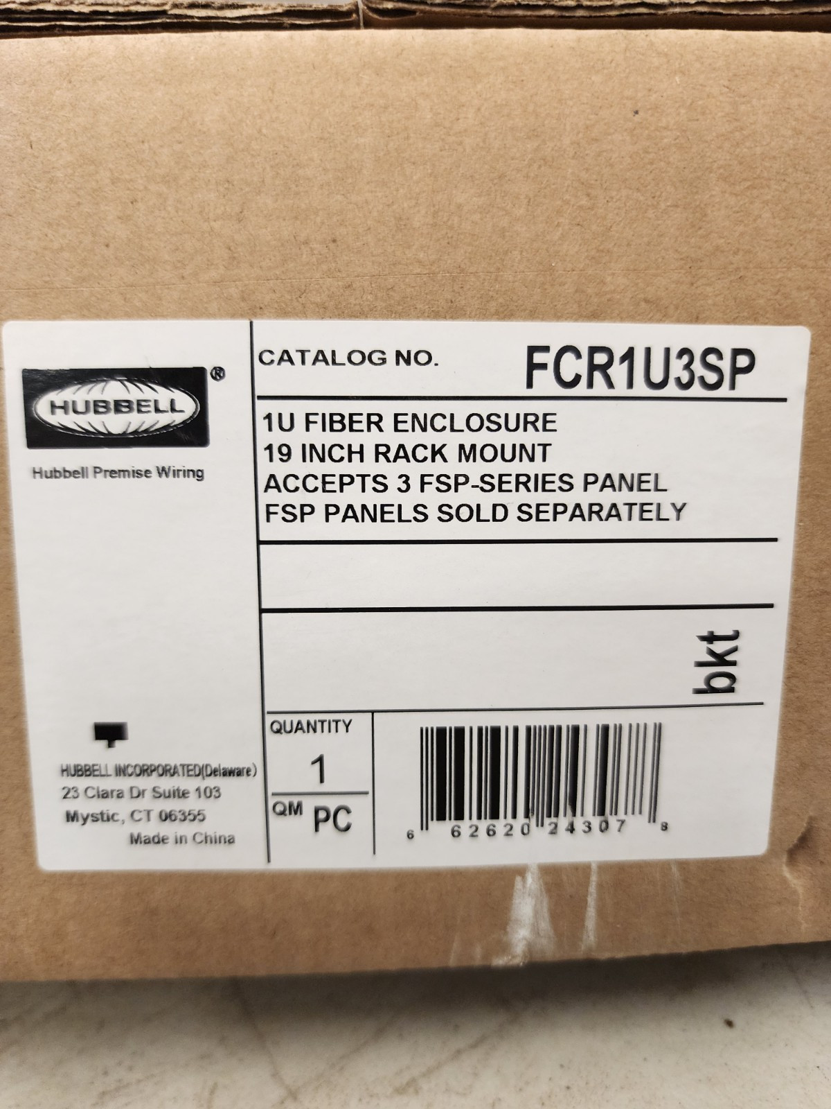 Hubbell FCR1U3SP FCR Enhanced 1U 19″ Rack Mount Enclosure NEW
