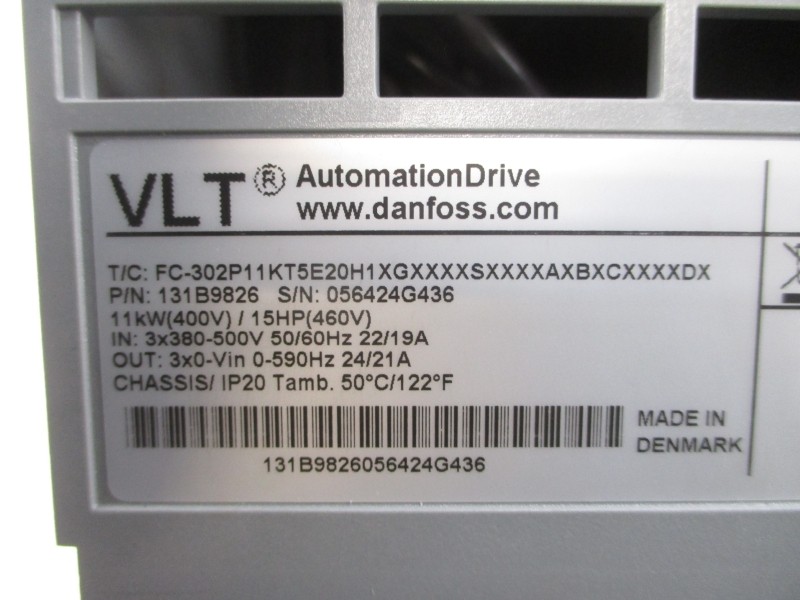 DANFOSS FC-302P11KT5E20H1XGXXXXSXXXXAXBXCXXXXDX 131B9826 380-500V 22/19A NSMP