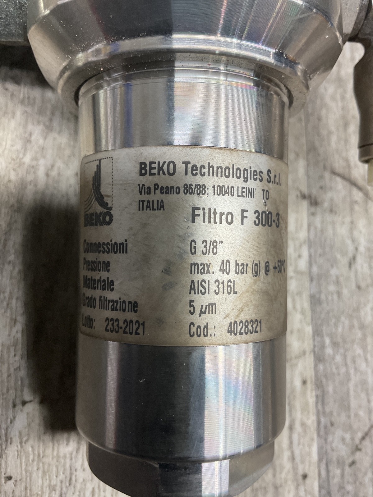 BEKO Technologies Filtro F 300-3 #4003G68