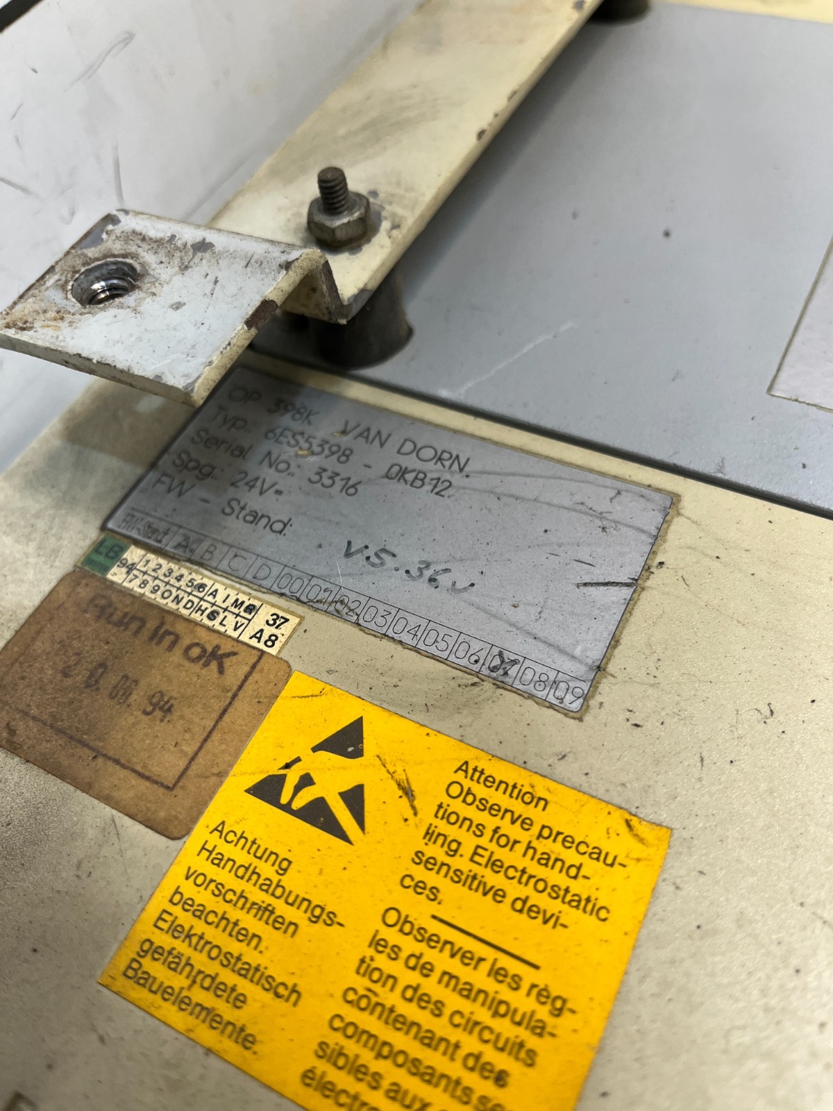 Van Dorn Control Pads OP 598K, 6ES5398 OKB12, Lot of 2