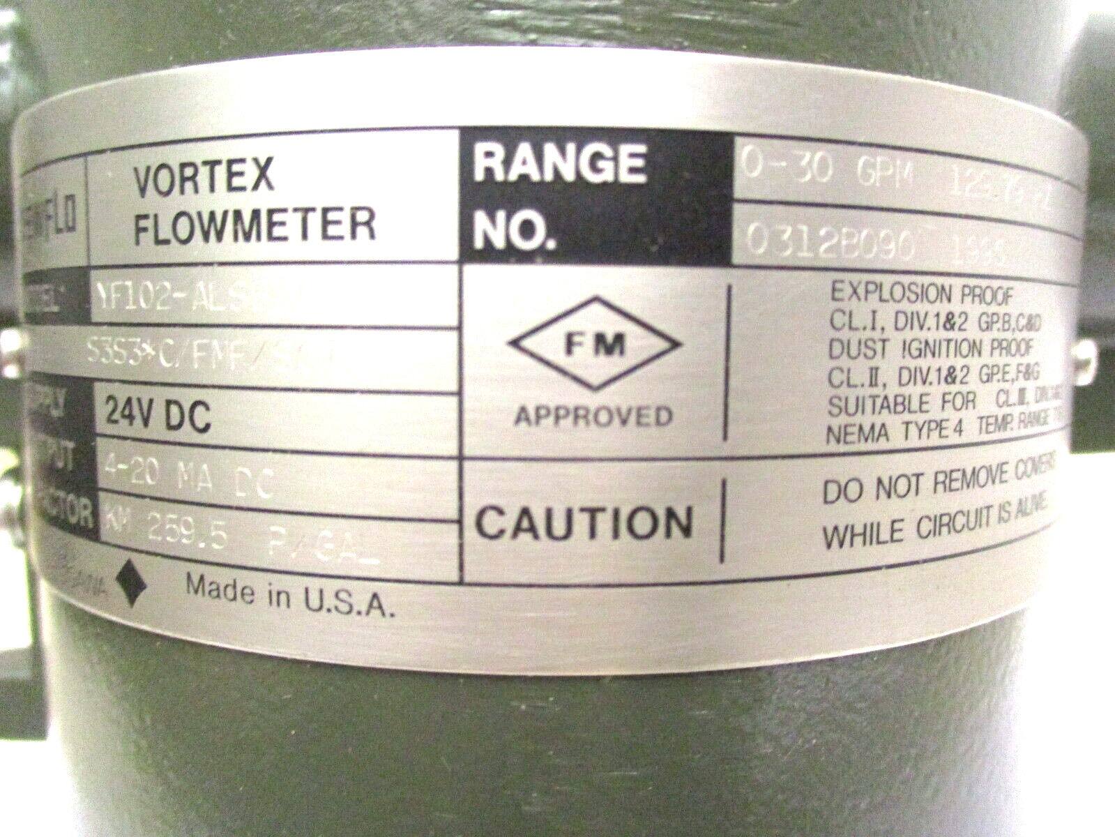 New Open Box Johnson Yokogawa Vortex Flowmeter YF102-ALSB1A A5268WVS