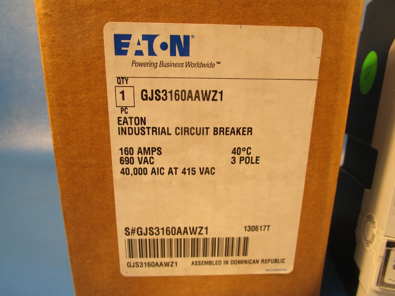 Eaton GJS3160AAWZ1, Molded Case Breakers (MCCBs) GJS 3P 160A 690V 50/60Hz 3Ph G