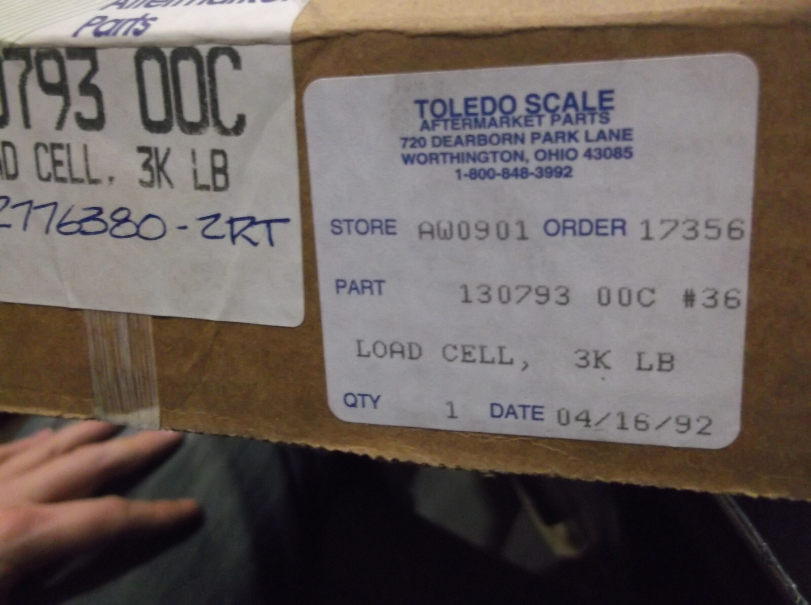 NIB METTLER TOLEDO 13079300C LOAD SCALE 3000 POUNDS (854)