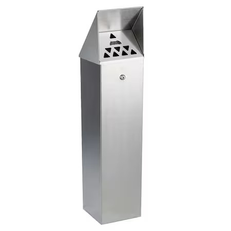 No Butts Bin Co Hdd01 Cigarette Receptacle, Silver, 1.75 Gal