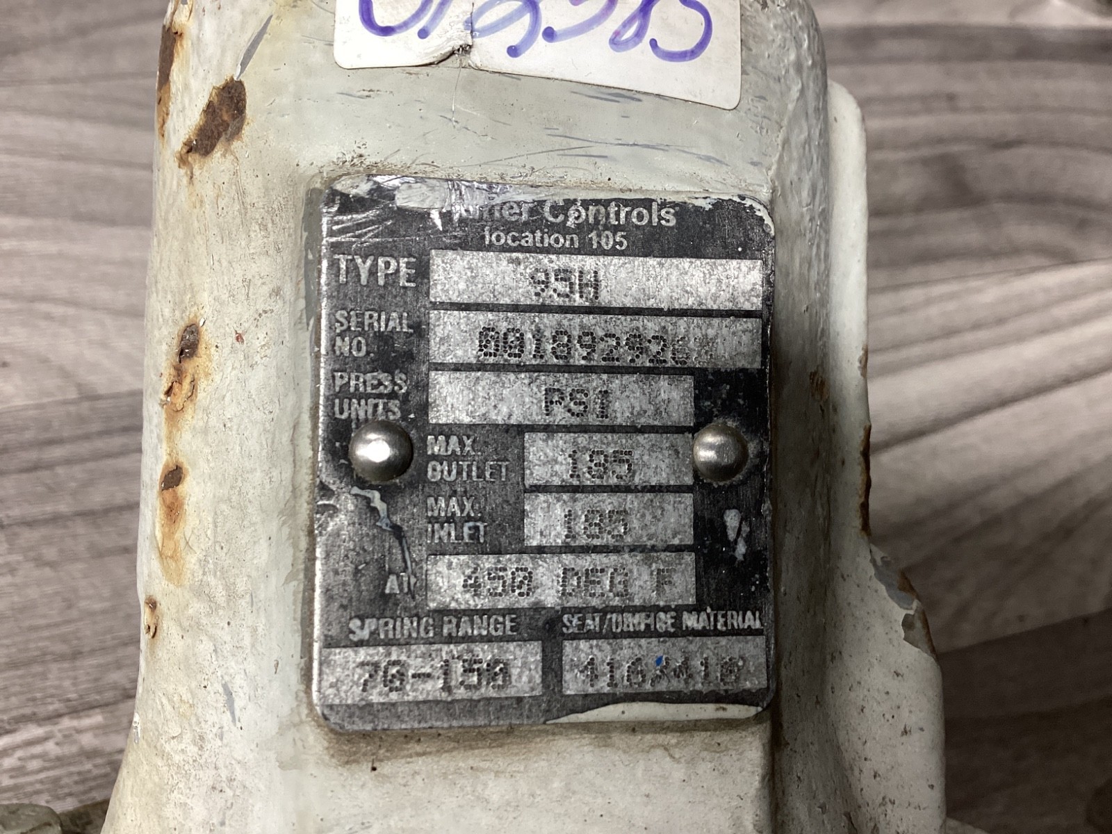 FISHER CONTROLS 95H PRESSURE REGULATOR VALVE #121D47PR5