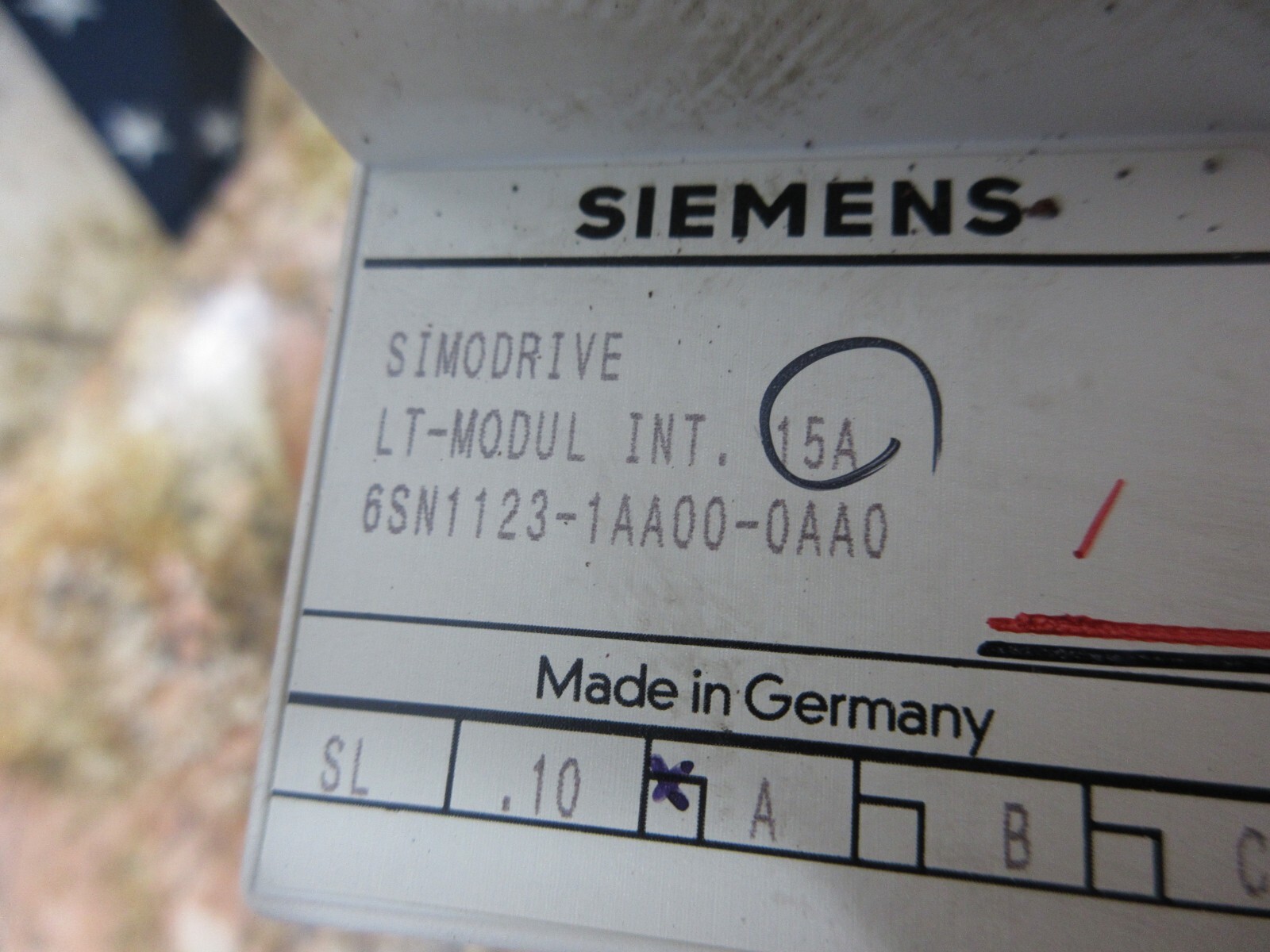 SIEMENS 6SN1123-1AA00-0AA0 SIMODRIVE 611 LT MODULE INT. 15A