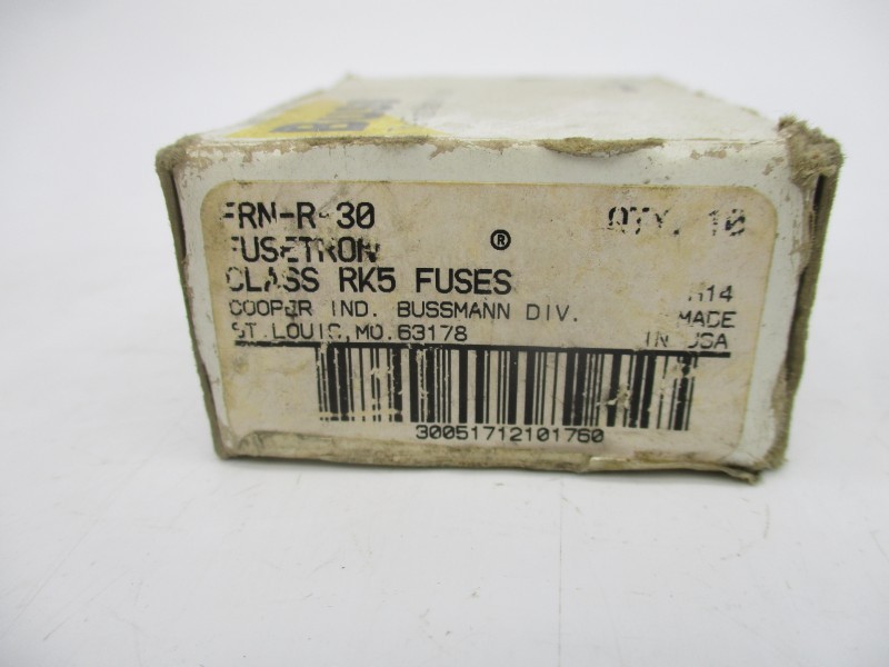 BUSSMANN FRN-R-30 250VAC 30A (PKG OF 10) (WH/BK) NSMP