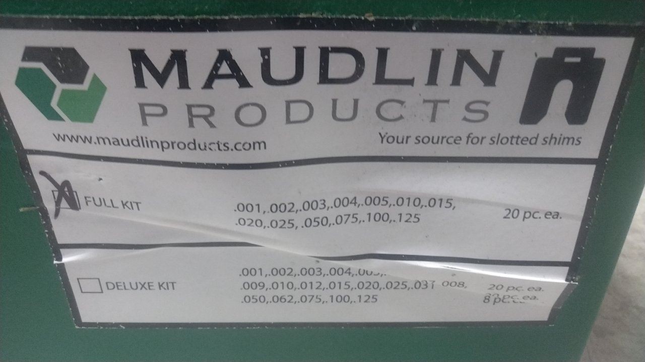 Maudlin Products MSD5-FK 260 Pc 5 In Shim L Slotted Shim with Tab Assortment