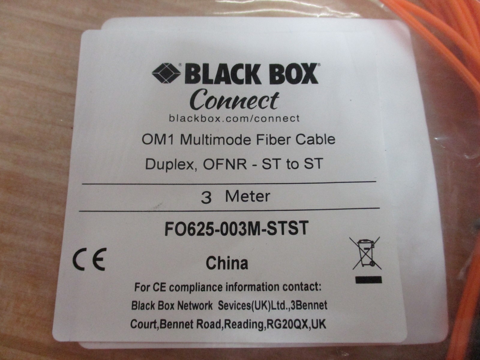 Black Box FO625-003M-STST OM! Multimode Fiber Cable (Pack of 2)