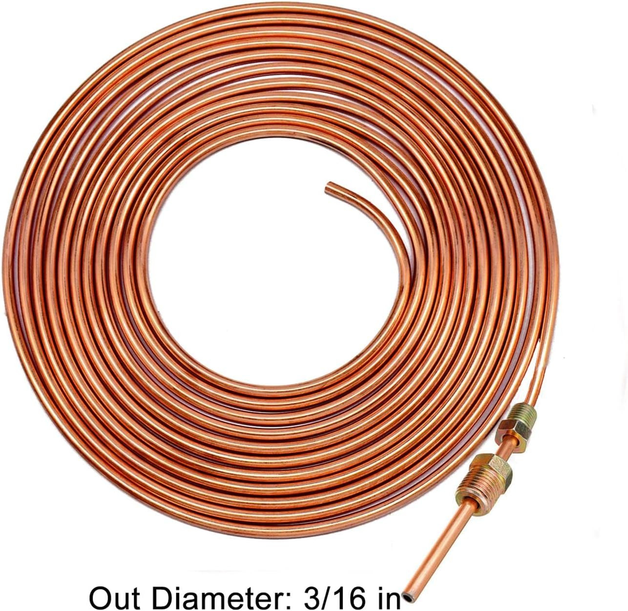 3/16 Inch Brake Line Kit – 25 Ft Copper Coated Braking Tubing + 16 Braking Fitti