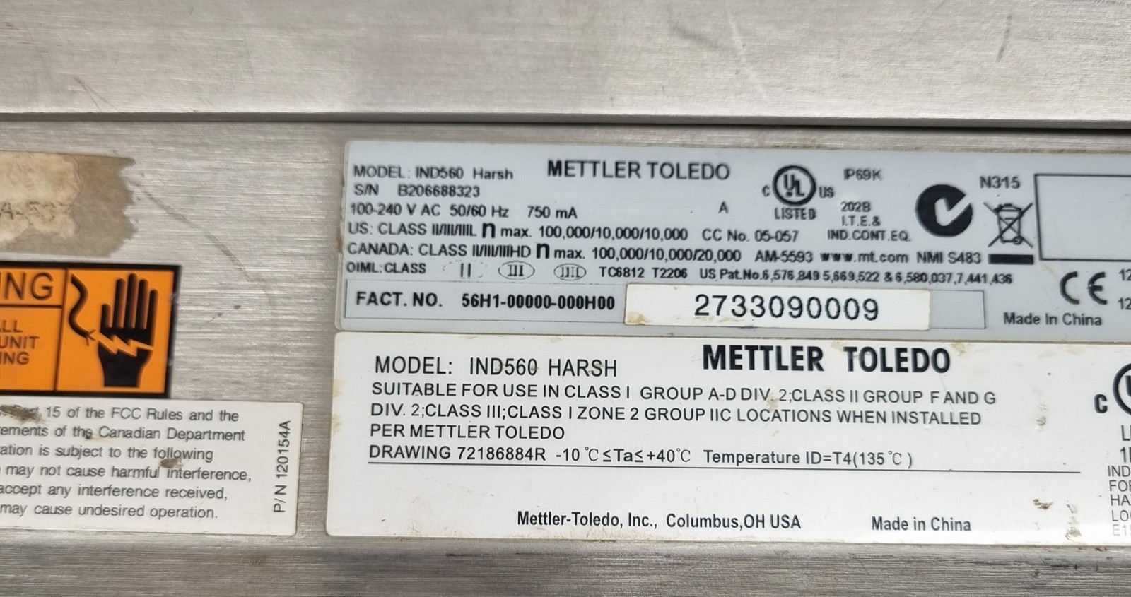 Mettler Toledo IND560 HARSH Digital Display Weighing Terminal FREE FAST SHIP