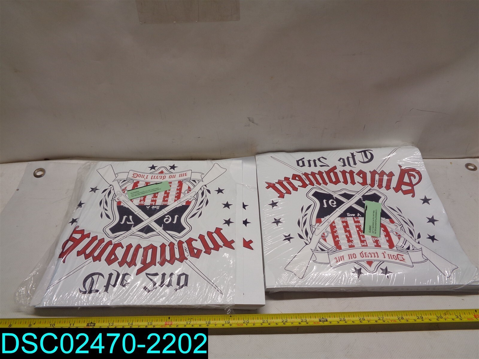 QTY=150: American Flag 1776 THE 2ND AMENDMENT Heat Transfer