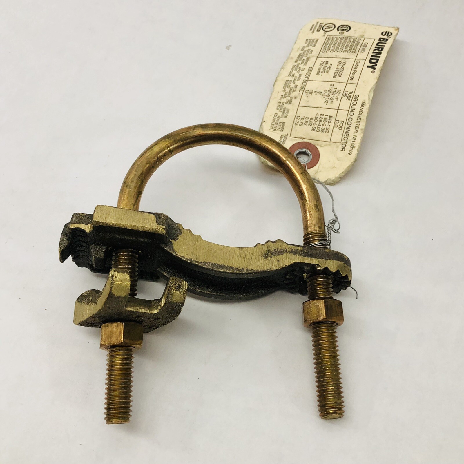 BURNDY #GAR3BU COPPER ALLOY GROUND WIRE CONNECTOR 4- 4/0 1 ¼- 1 ½-2