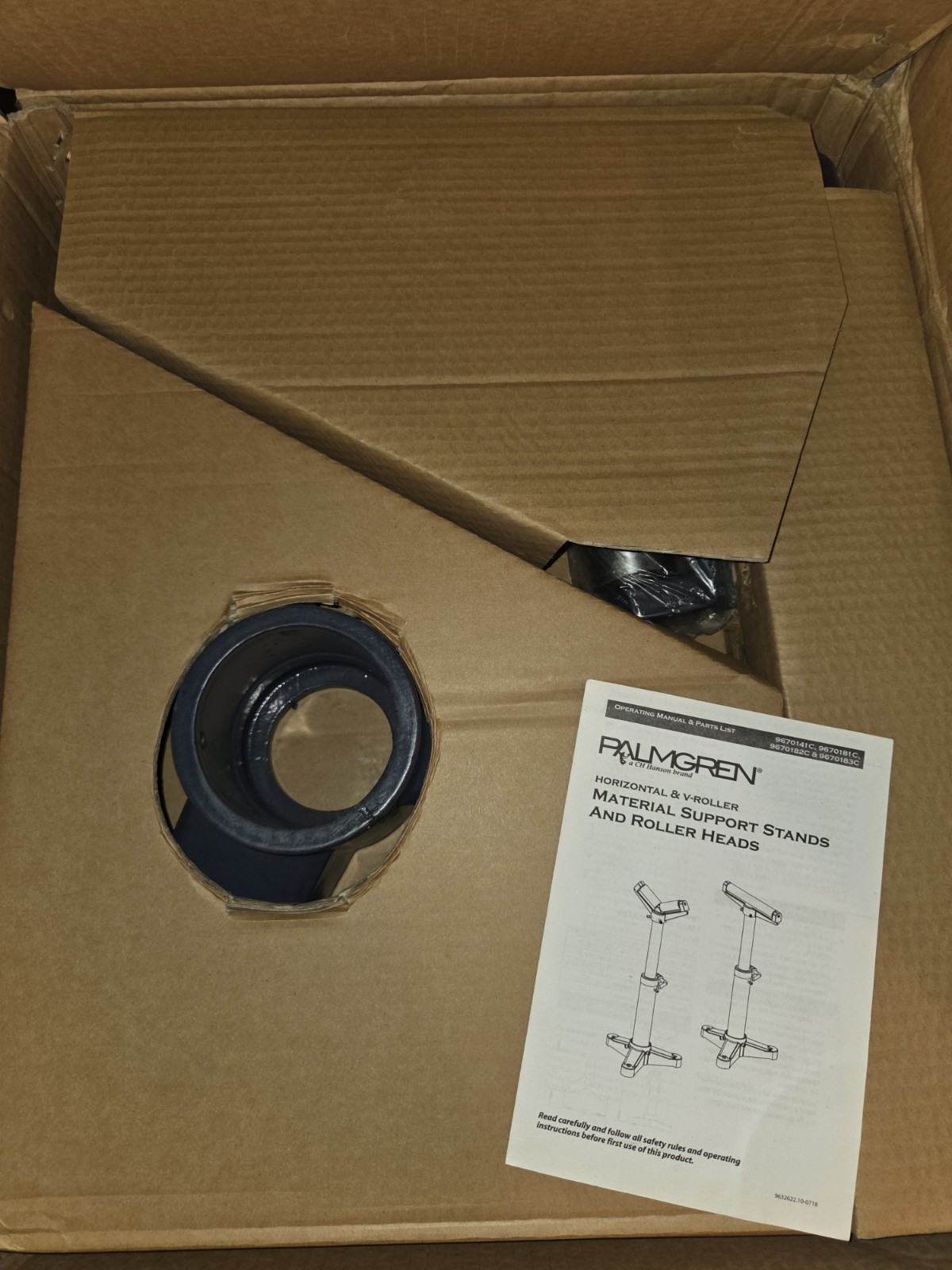 Palmgren V-Head Roller Support Stand 2000 lb. Capacity 38-1/2″ Height 9670181