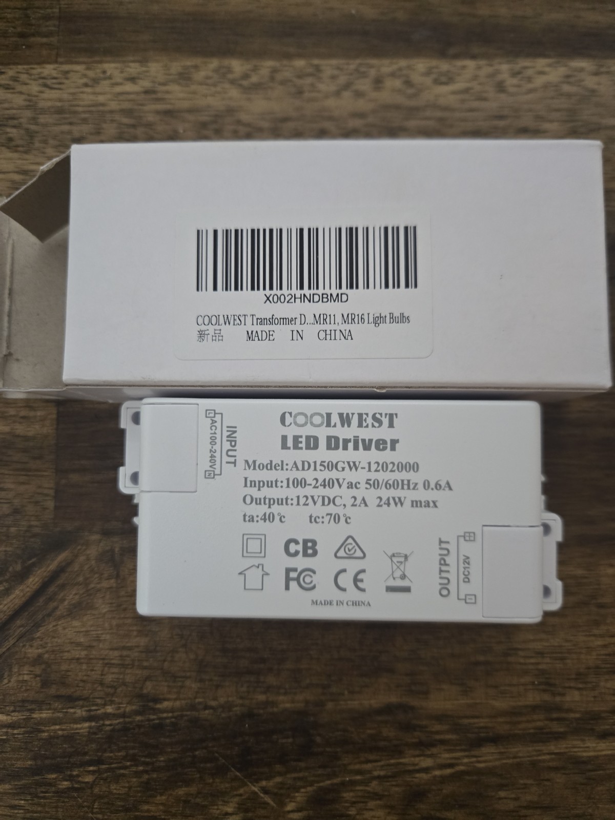 QTY 5 Coolwest LED Driver AD150GW-1205000 100-240VAC 50/60 Hz .6A 12VDC 5A 24W