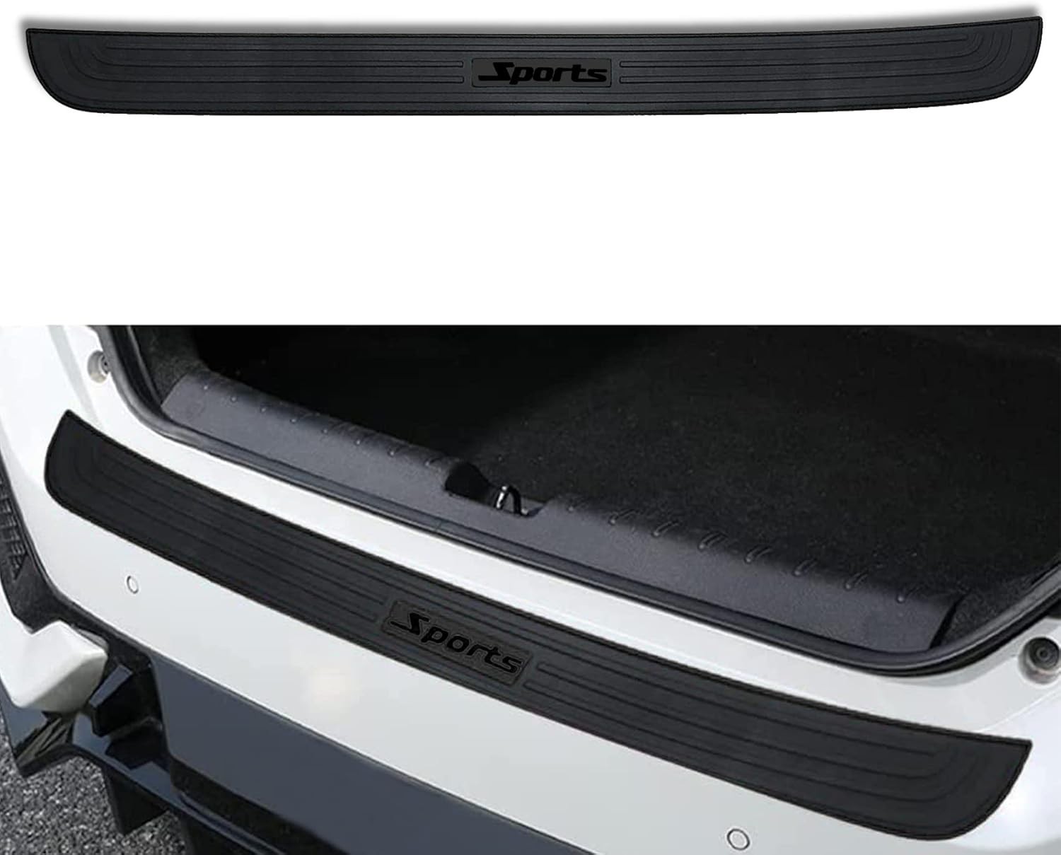Car Rear Bumper Protector Guard, 35.4 * 2.76 Inch Universal Rubber Scratch-Resis