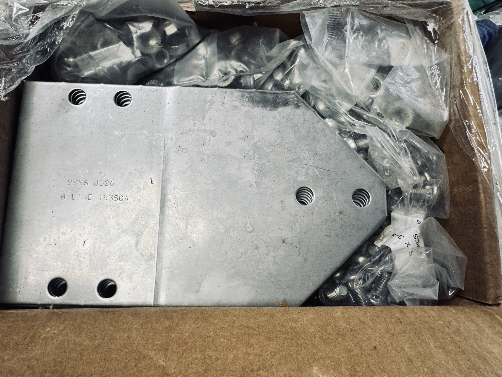 6-PAIR 9SS6-8026 B-LINE Vertical Adj Splice Plates 5.5″x 9″L 316 Stainless Steel
