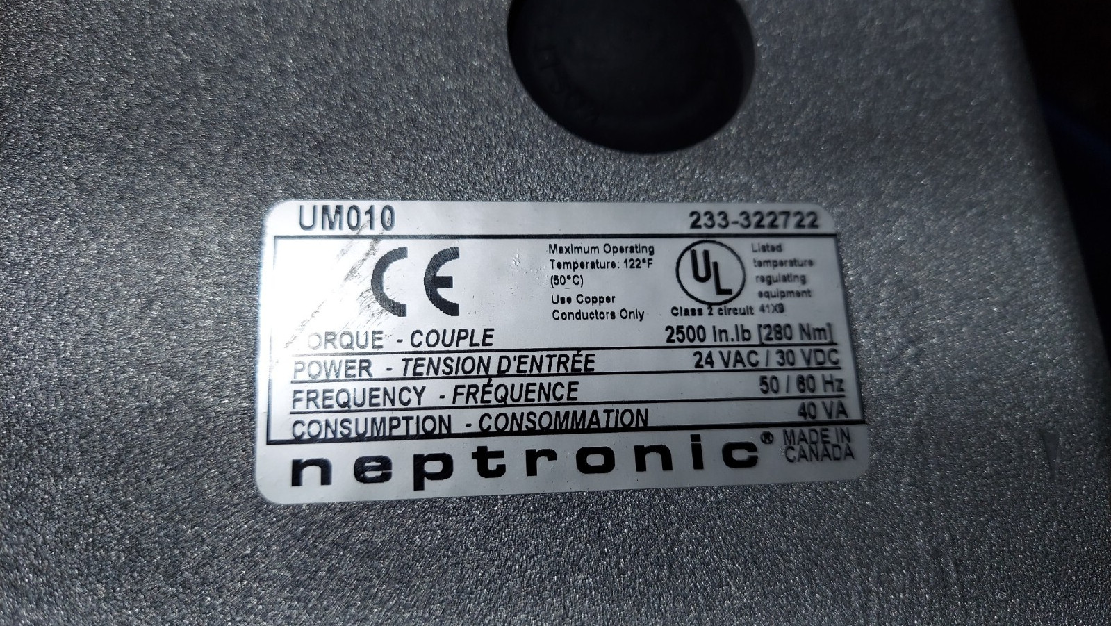 New Neptronic UM010 Torque Actuator BENT MOUNTING FOOT SEE LAST 4 PICTURES